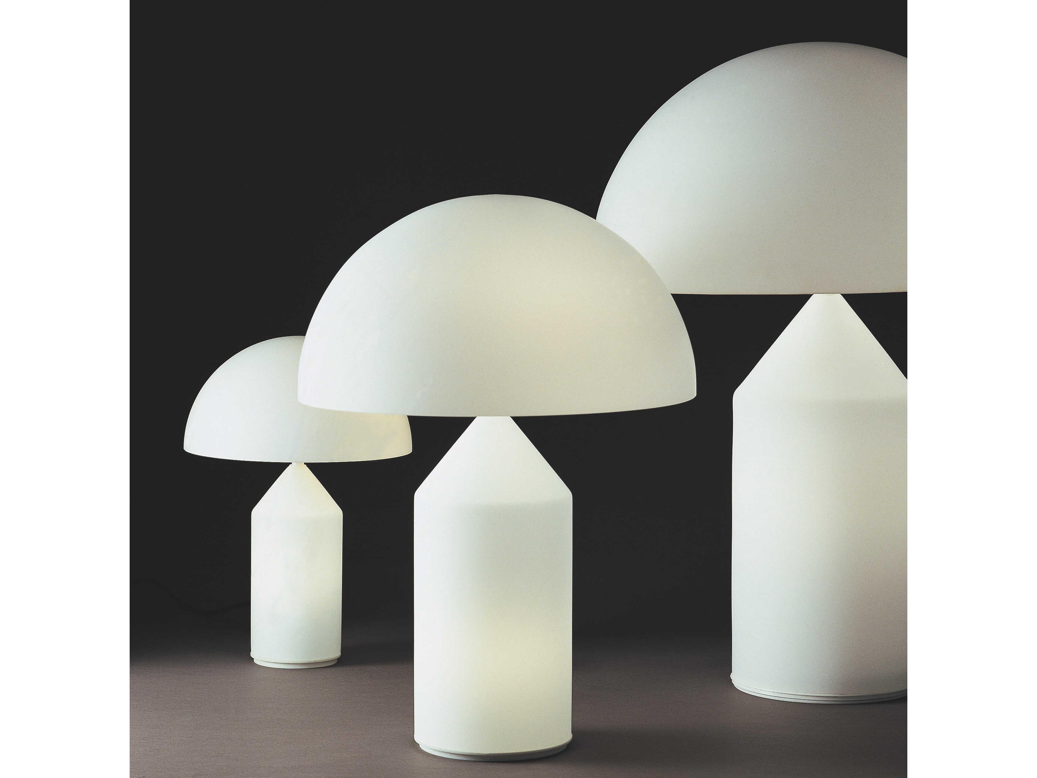 Oluce Atollo Opaque Opaline White Glass Table Lamp