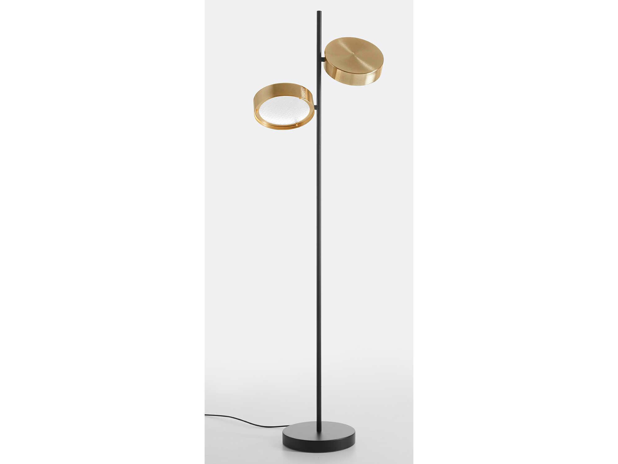 Oluce Berlin Matt Black Anodic Brass Gold Floor Lamp