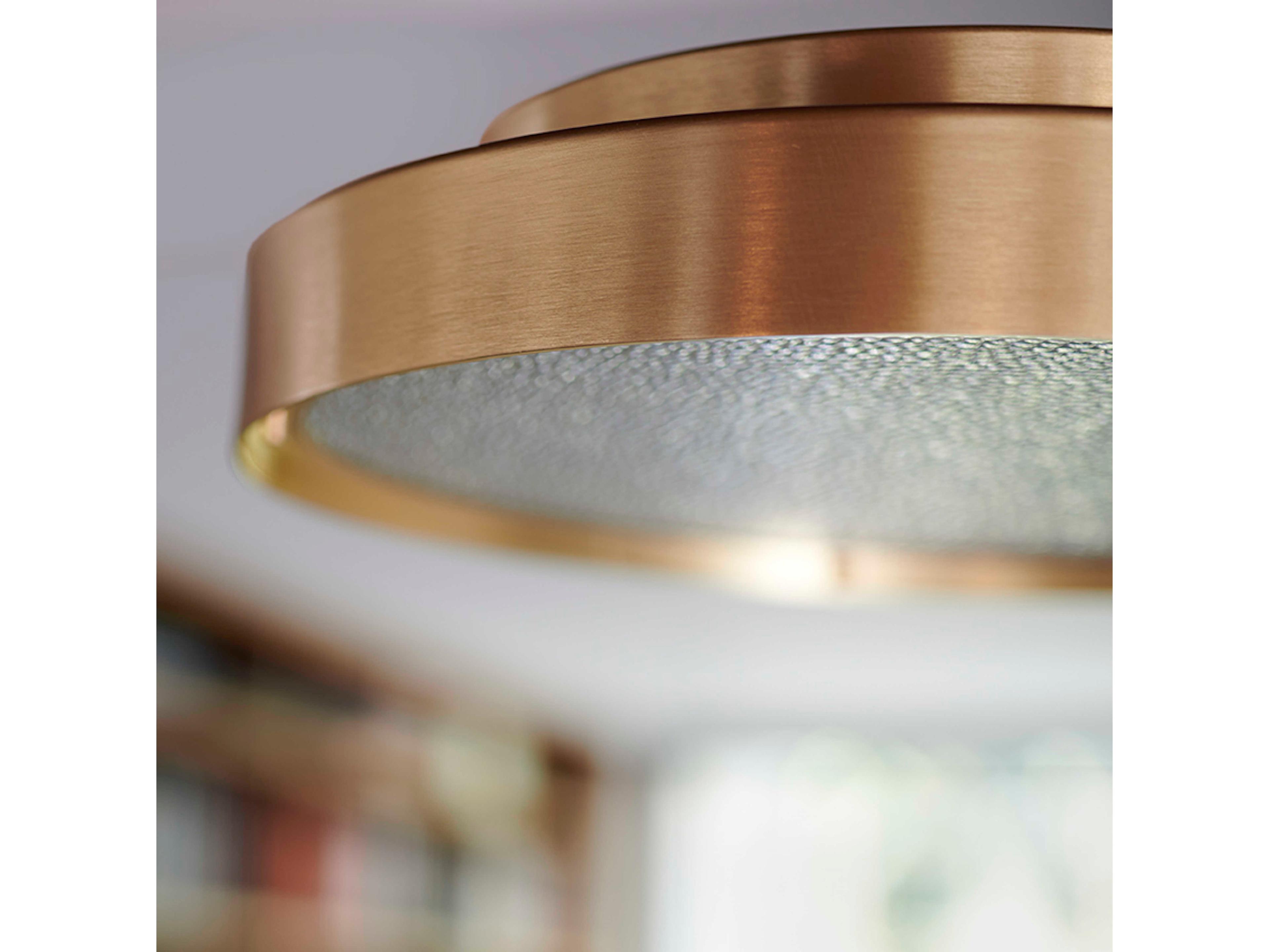 Oluce Berlin 2-Light Anodized Brass Glass LED Round Flush Mount