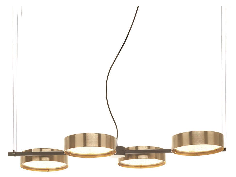 Oluce Berlin 4-Light Matt Black Anodic Brass Gold Round Island Pendant