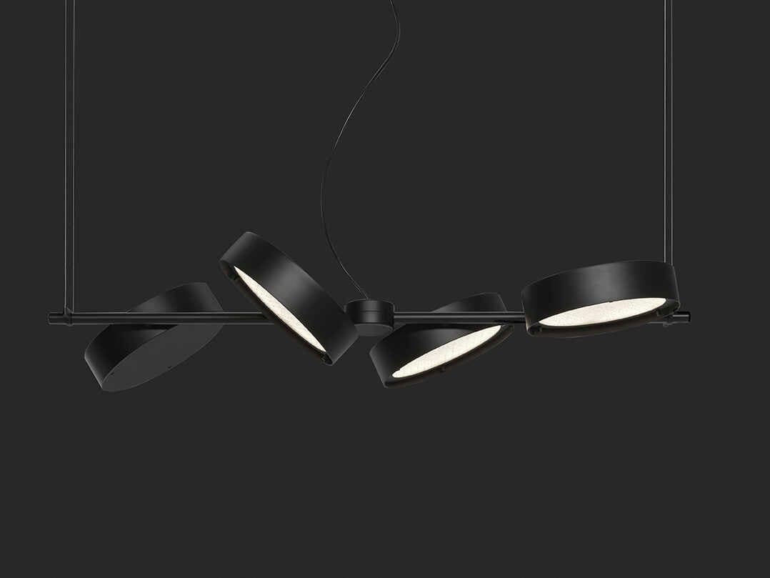 Oluce Berlin 4-Light Matt Black Round Island Pendant