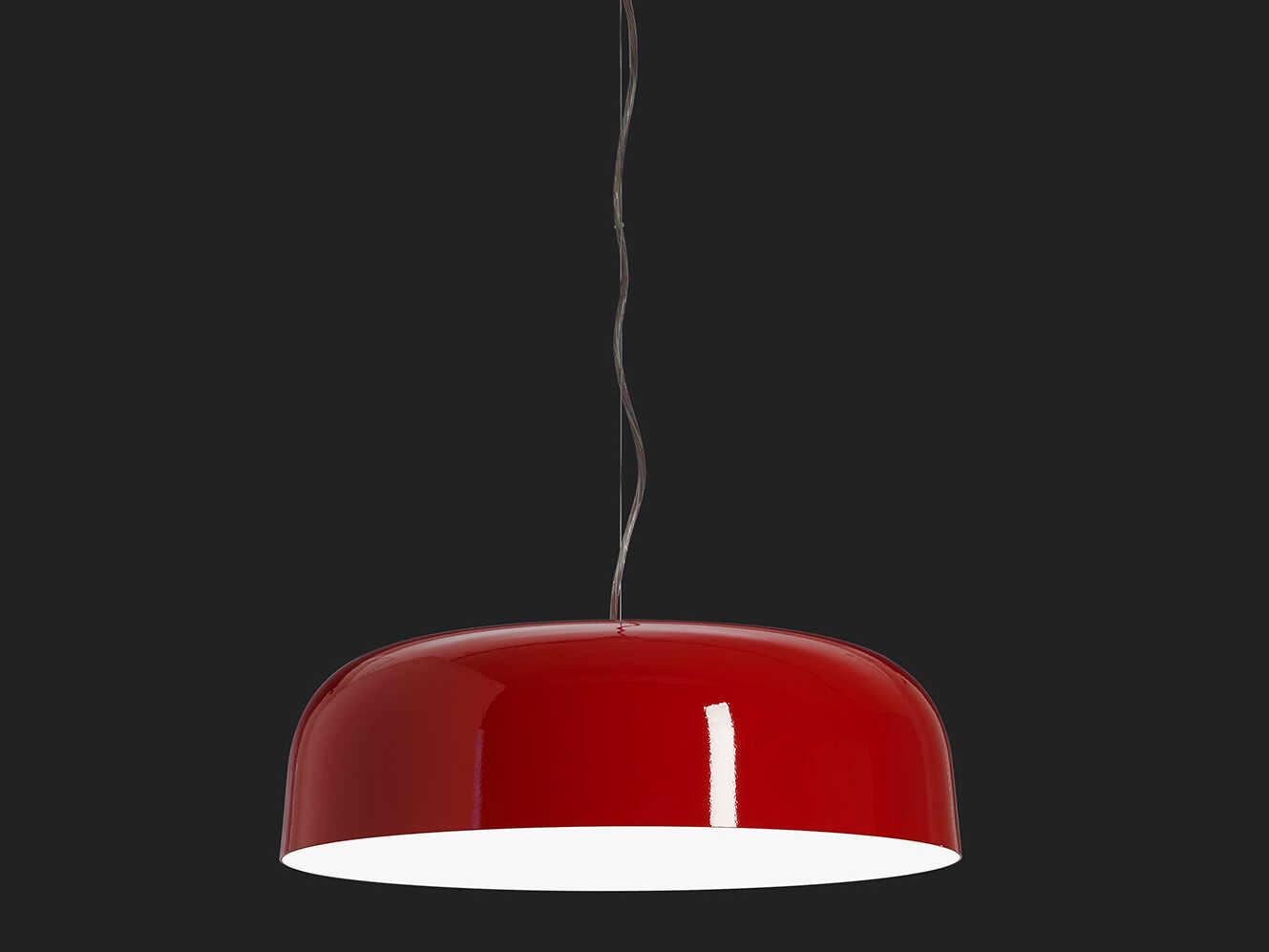 Oluce Canopy 1-Light Lacquered Red Bowl Pendant