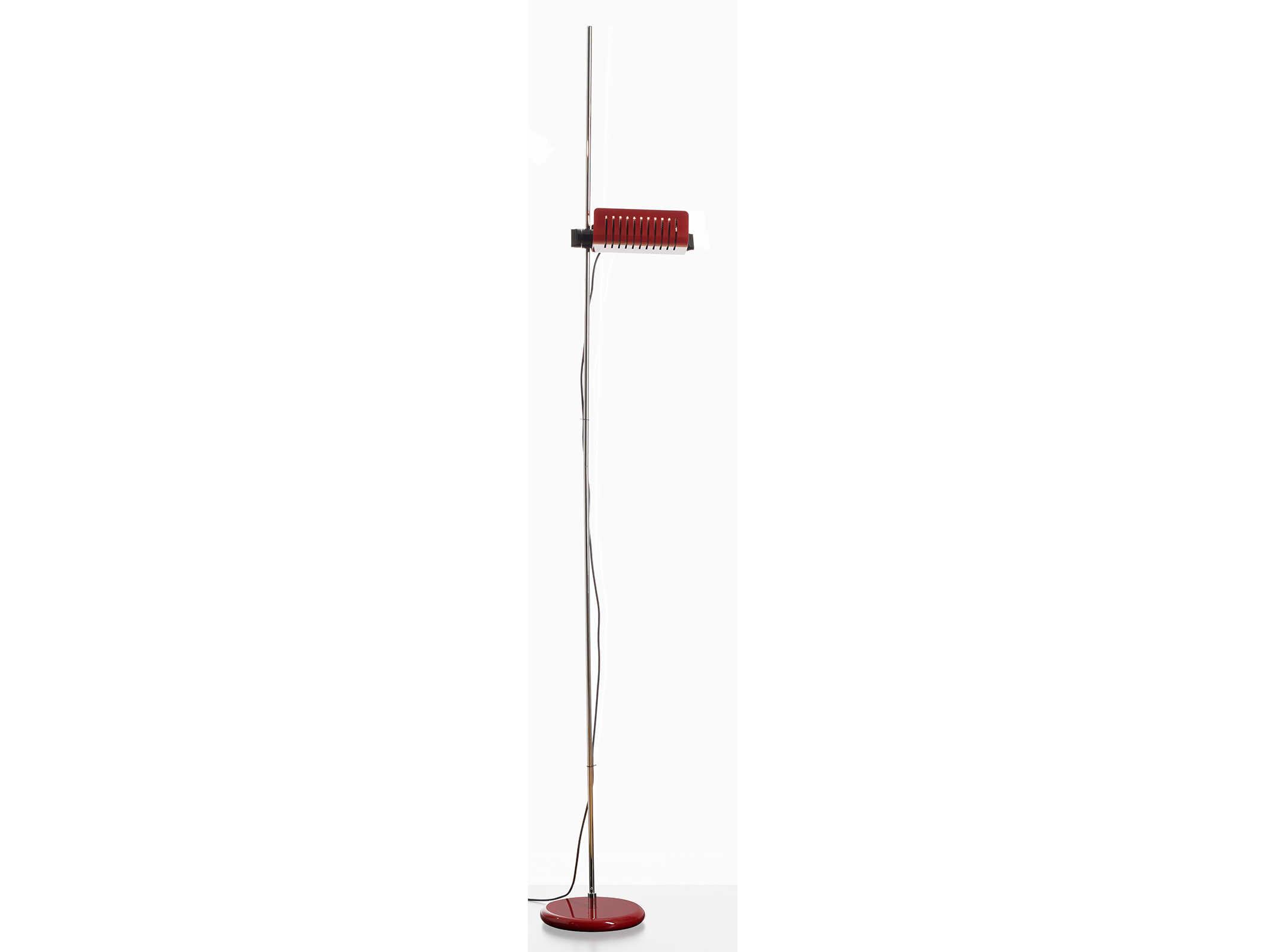 Oluce Colombo Anodic Red Floor Lamp