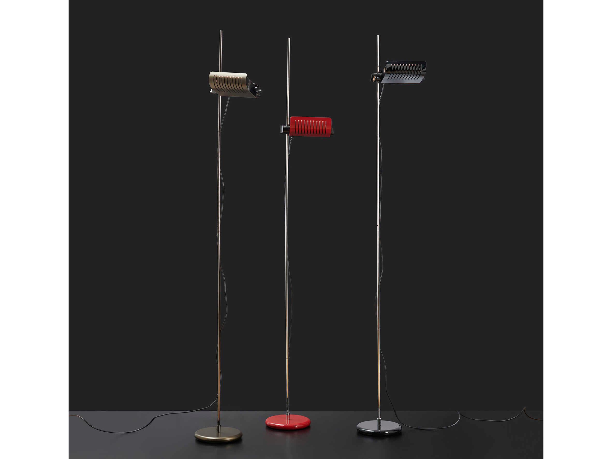 Oluce Colombo Anodic Red Floor Lamp