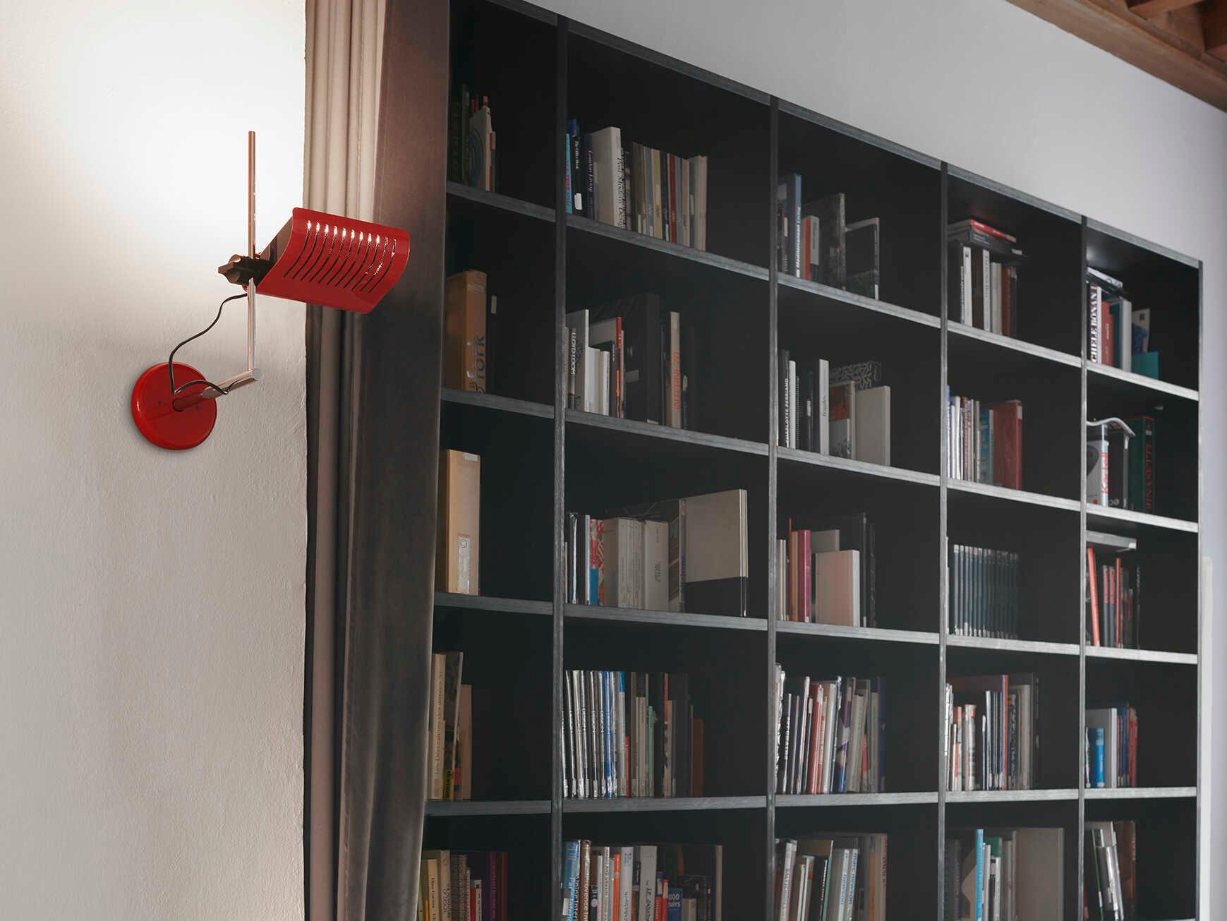 Oluce Colombo 1-Light Anodic Red Wall Sconce