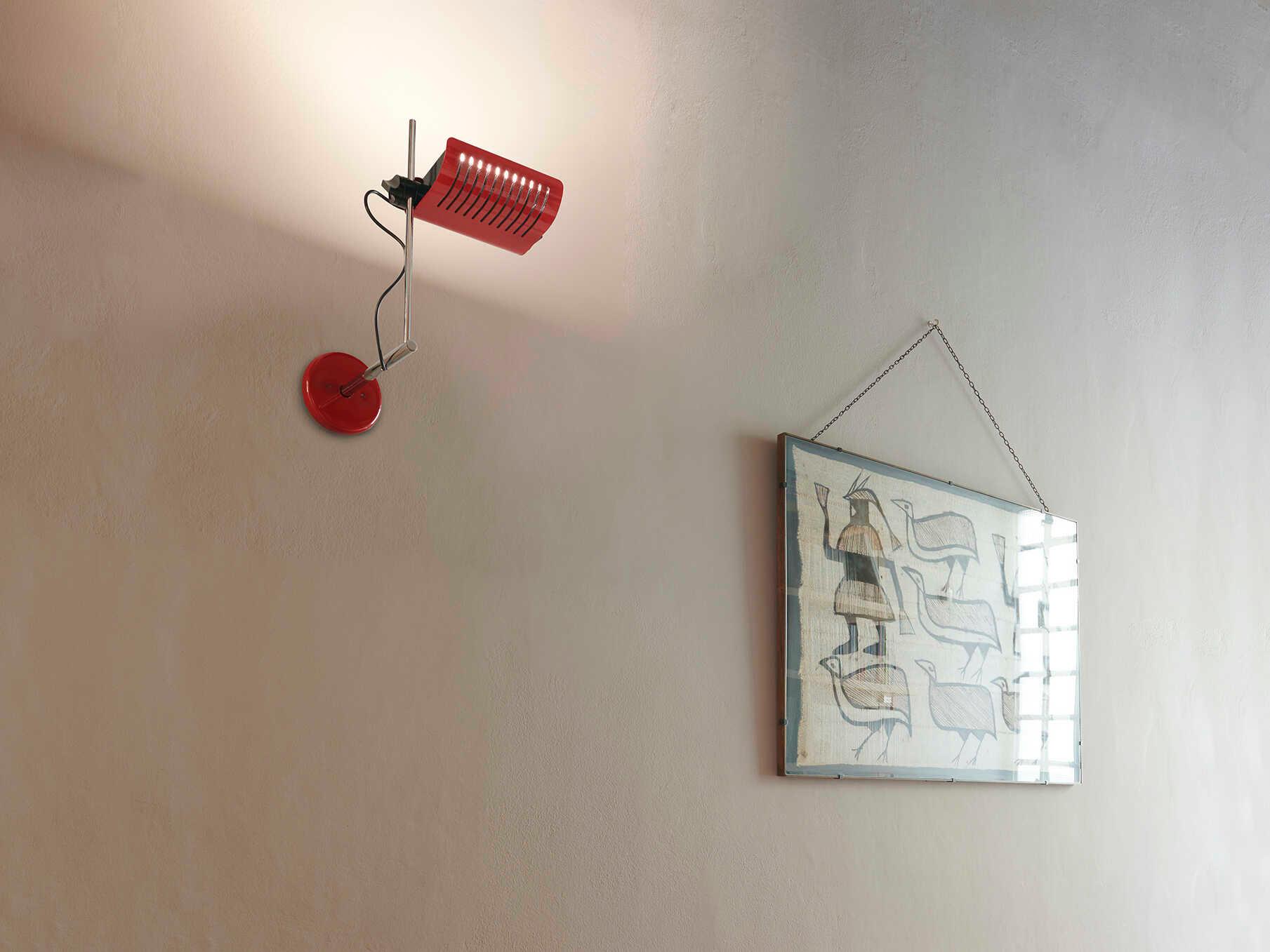 Oluce Colombo 1-Light Anodic Red Wall Sconce