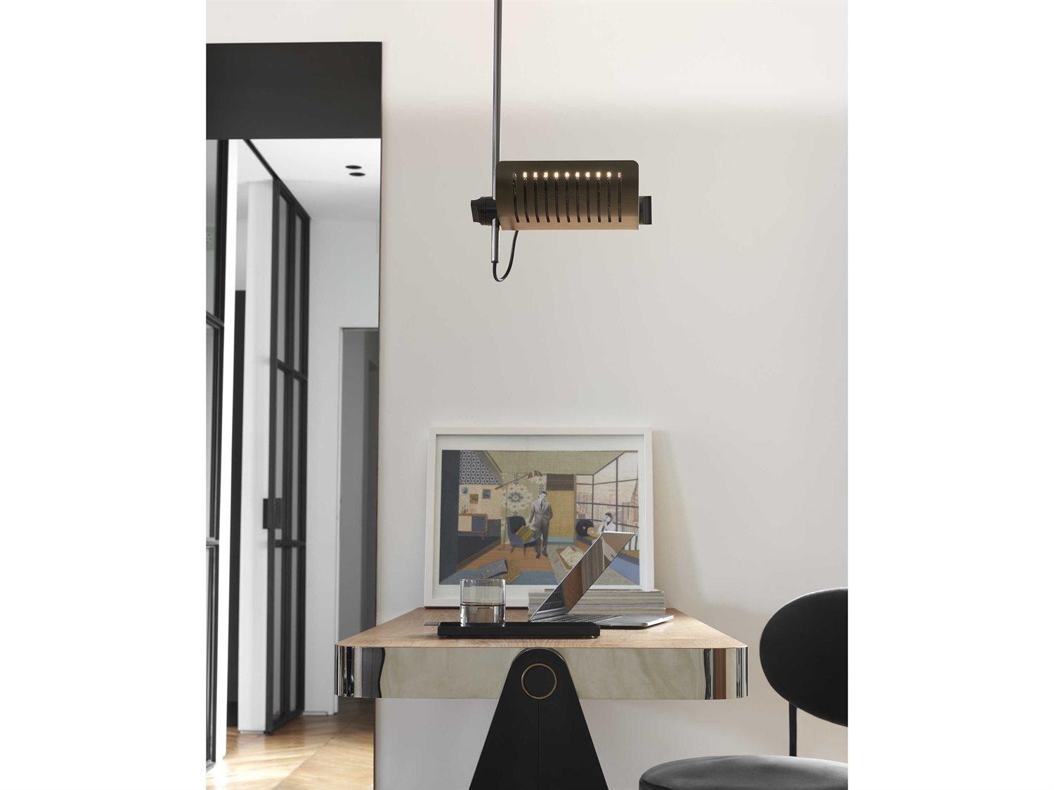 Oluce Colombo 1-Light Anodic Bronze LED Cylinder Mini Pendant