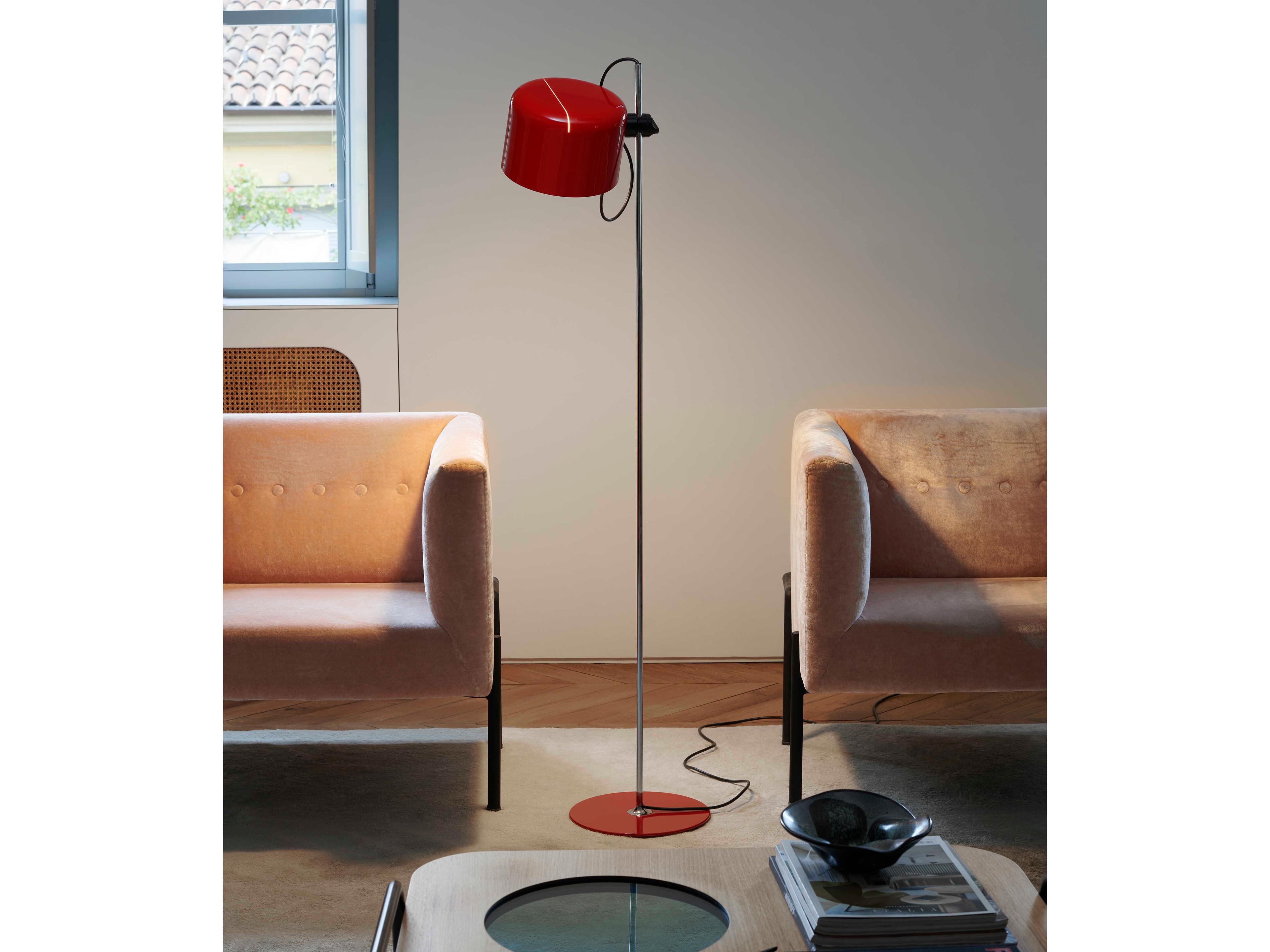 Oluce Coupe Red Floor Lamp
