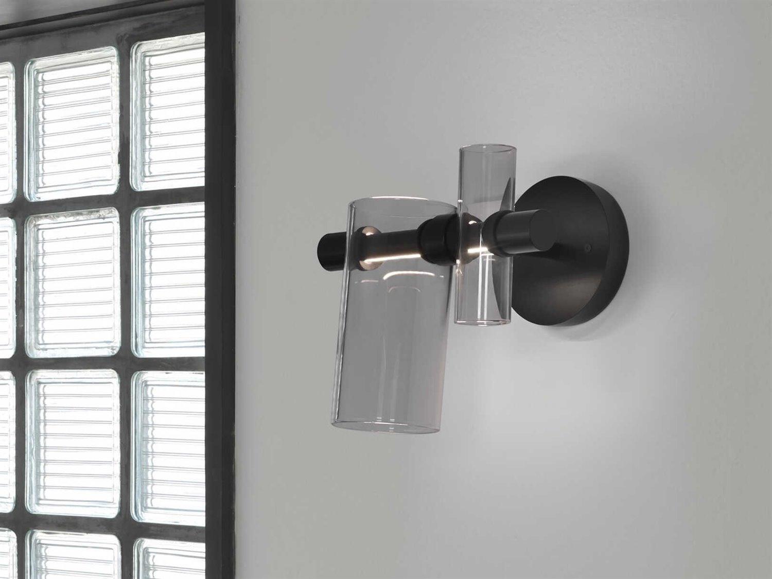 Oluce Dancing Glass 2-Light Smokey Gray Wall Sconce
