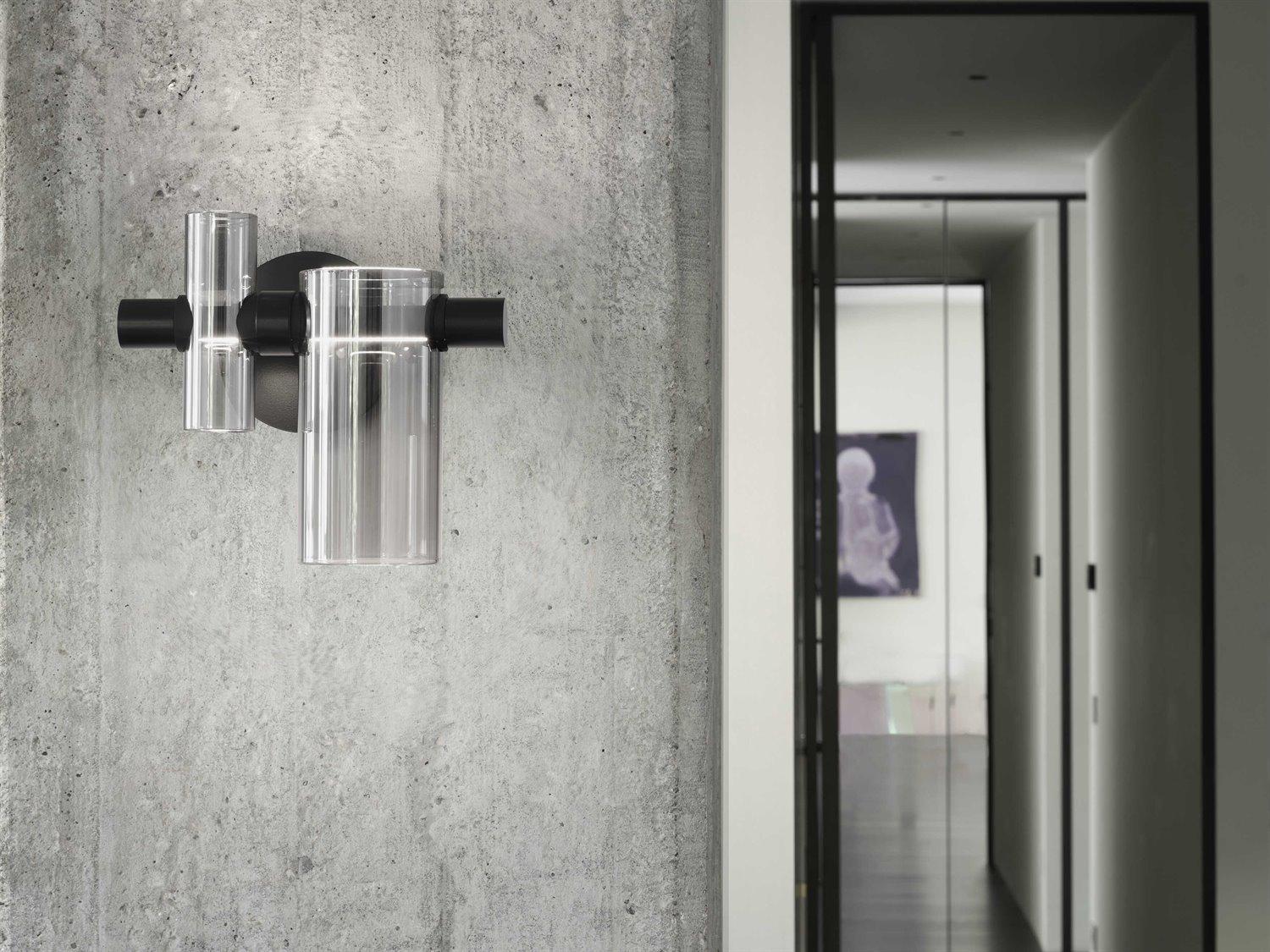 Oluce Dancing Glass 2-Light Transparent Clear Wall Sconce