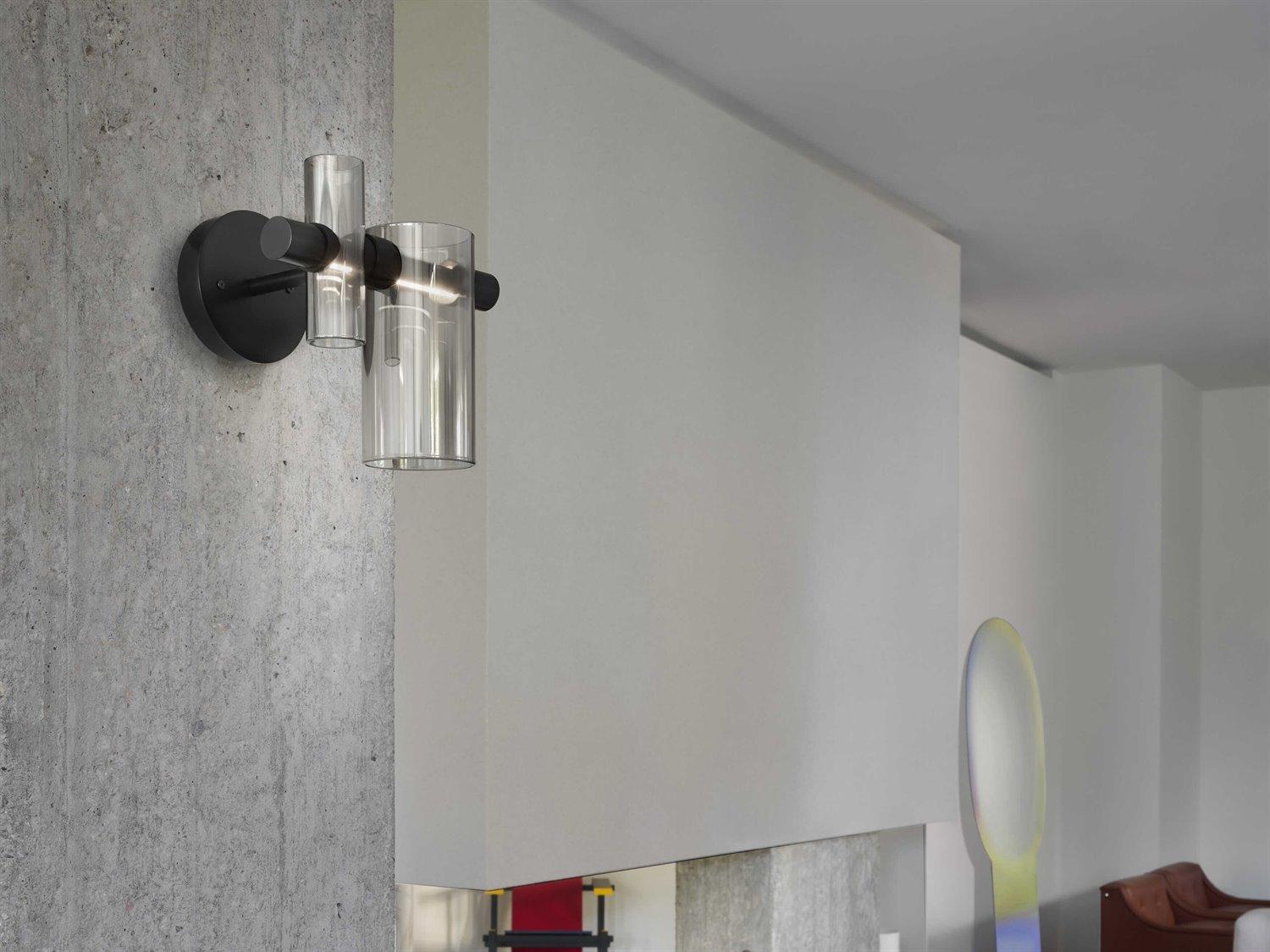 Oluce Dancing Glass 2-Light Transparent Clear Wall Sconce