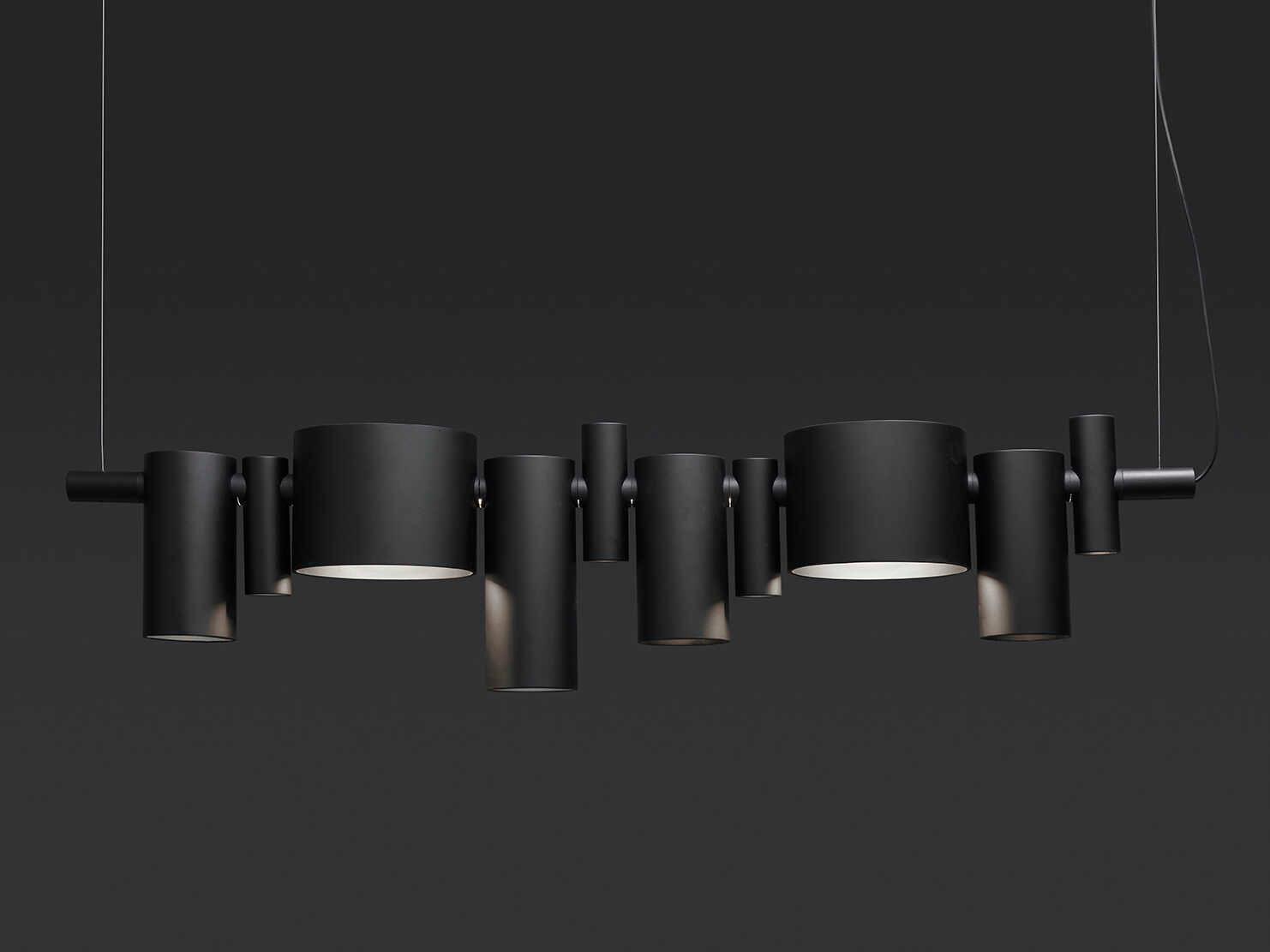 Oluce Dancing Queen 1-Light Matt Black Geometric Island Pendant