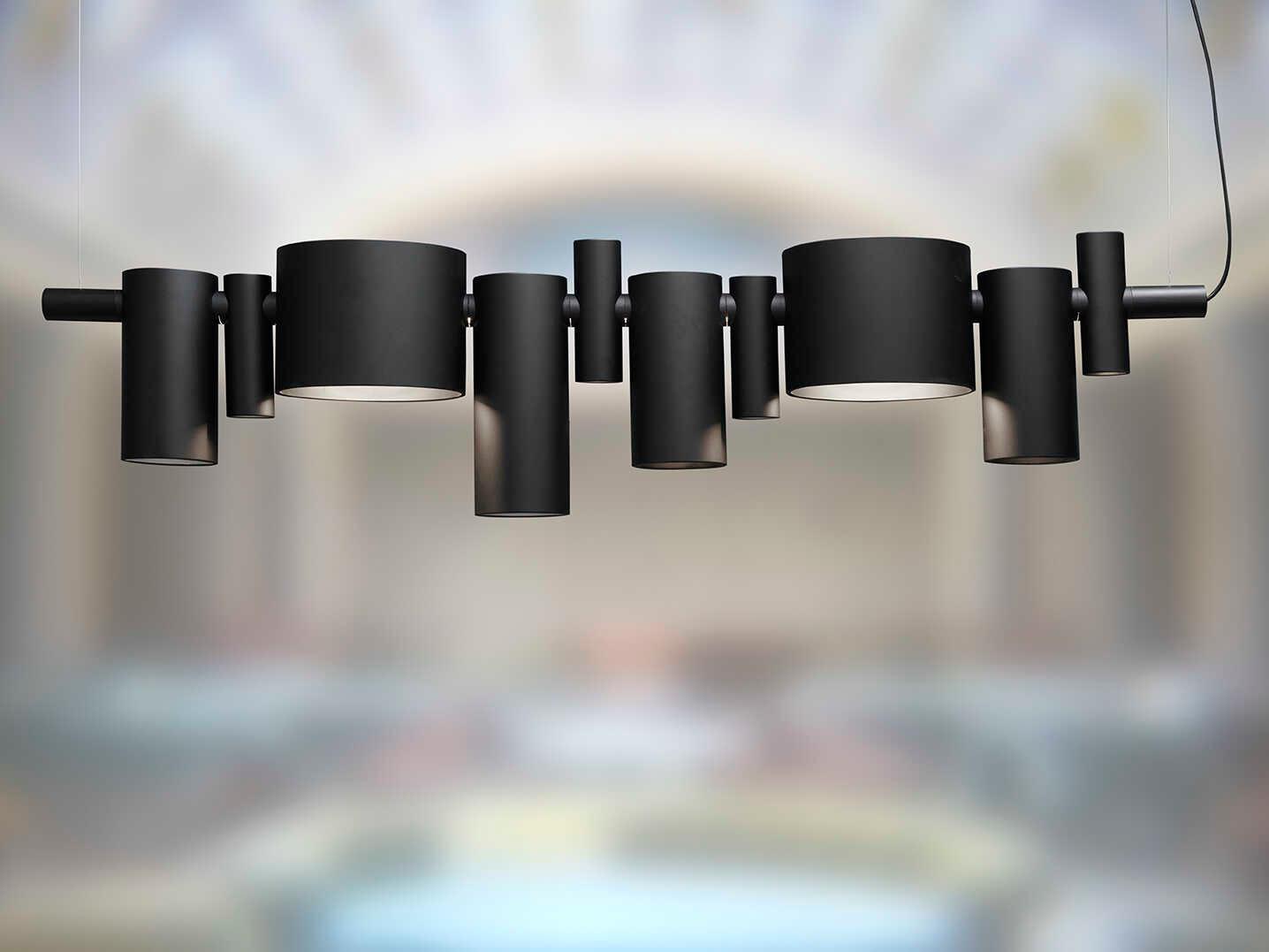 Oluce Dancing Queen 1-Light Matt Black Geometric Island Pendant