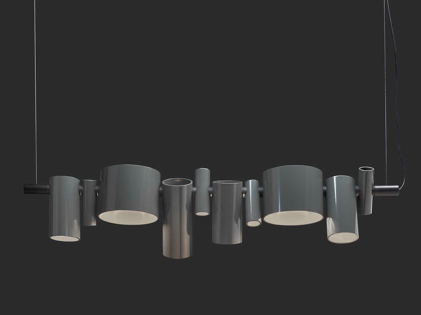 Oluce Dancing Queen 1-Light Lacquered Grey Geometric Island Pendant