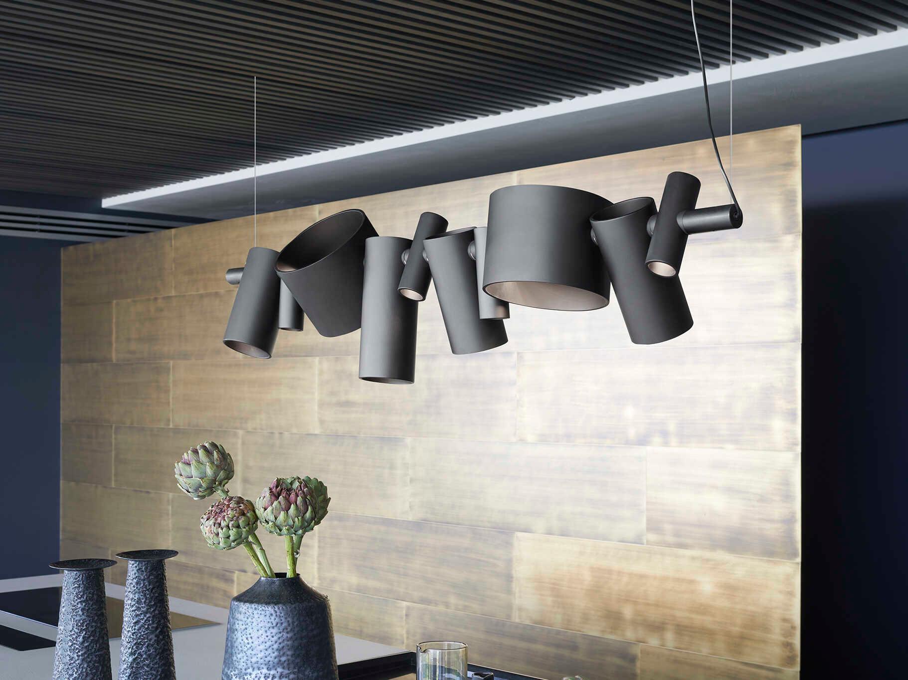 Oluce Dancing Queen 1-Light Lacquered Grey Geometric Island Pendant