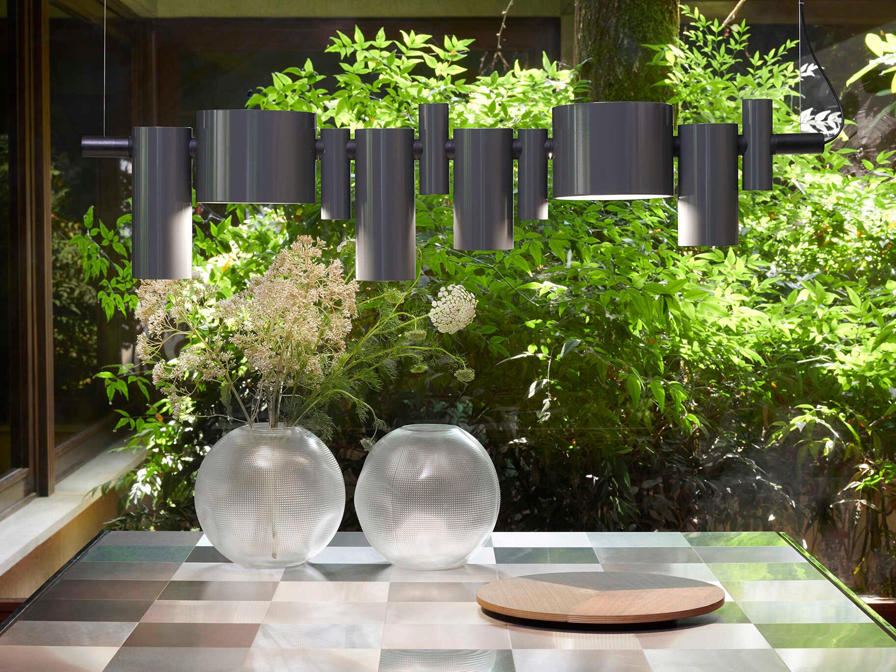 Oluce Dancing Queen 1-Light Lacquered Grey Geometric Island Pendant