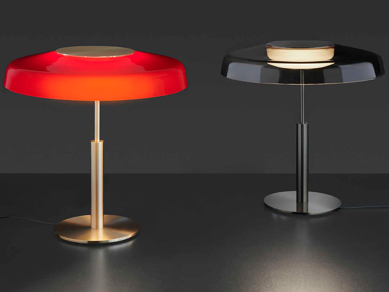 Oluce Dora Smoked Grey Table Lamp