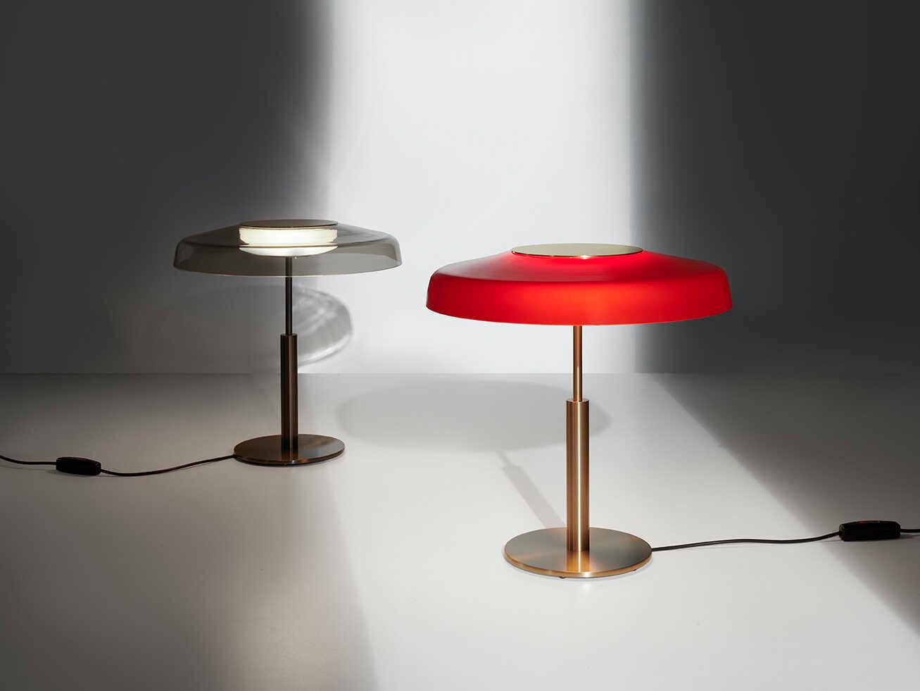 Oluce Dora Red Table Lamp
