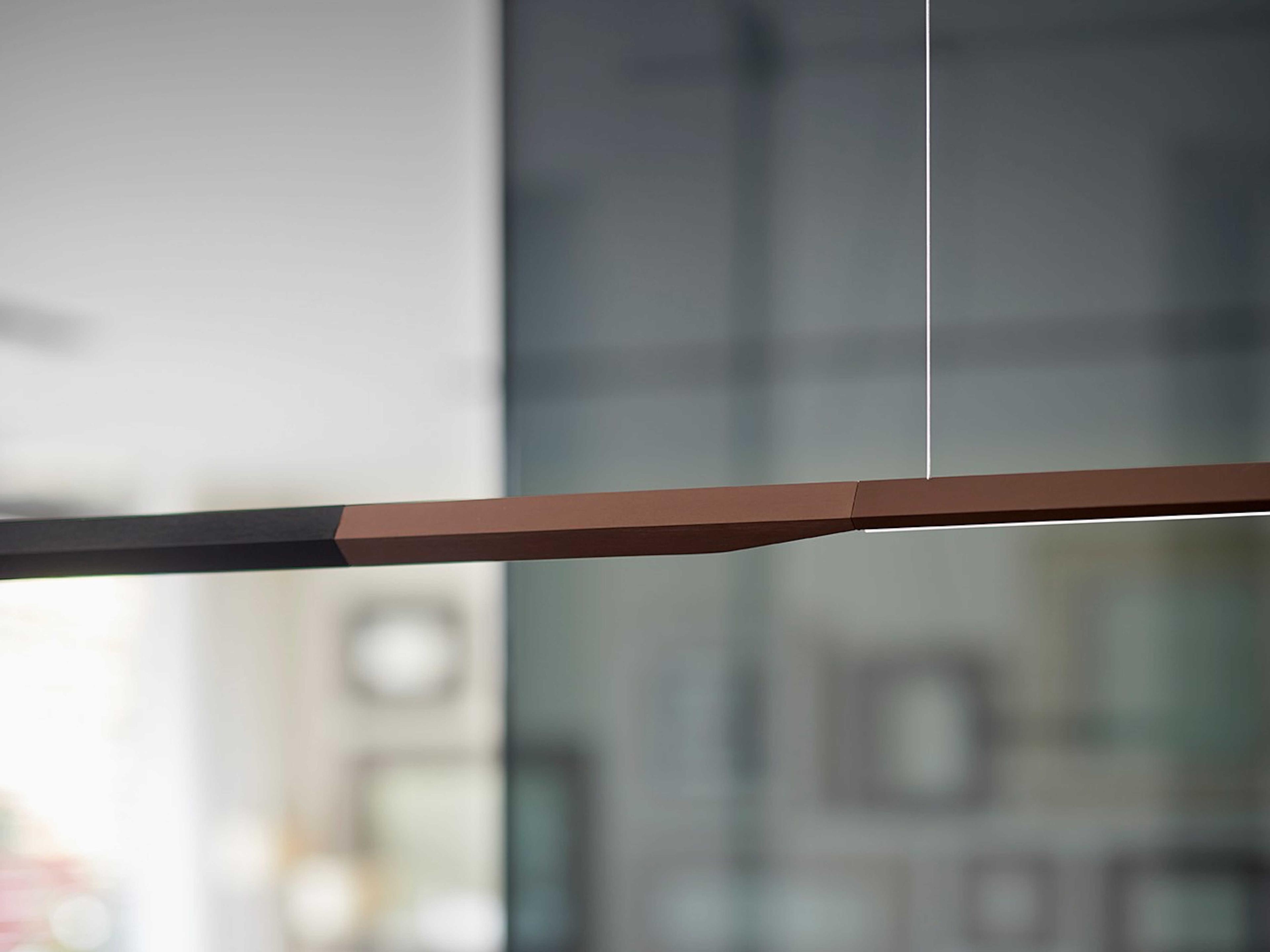 Oluce Ilo 1-Light Matt Black Anodized Bronze LED Linear Island Pendant