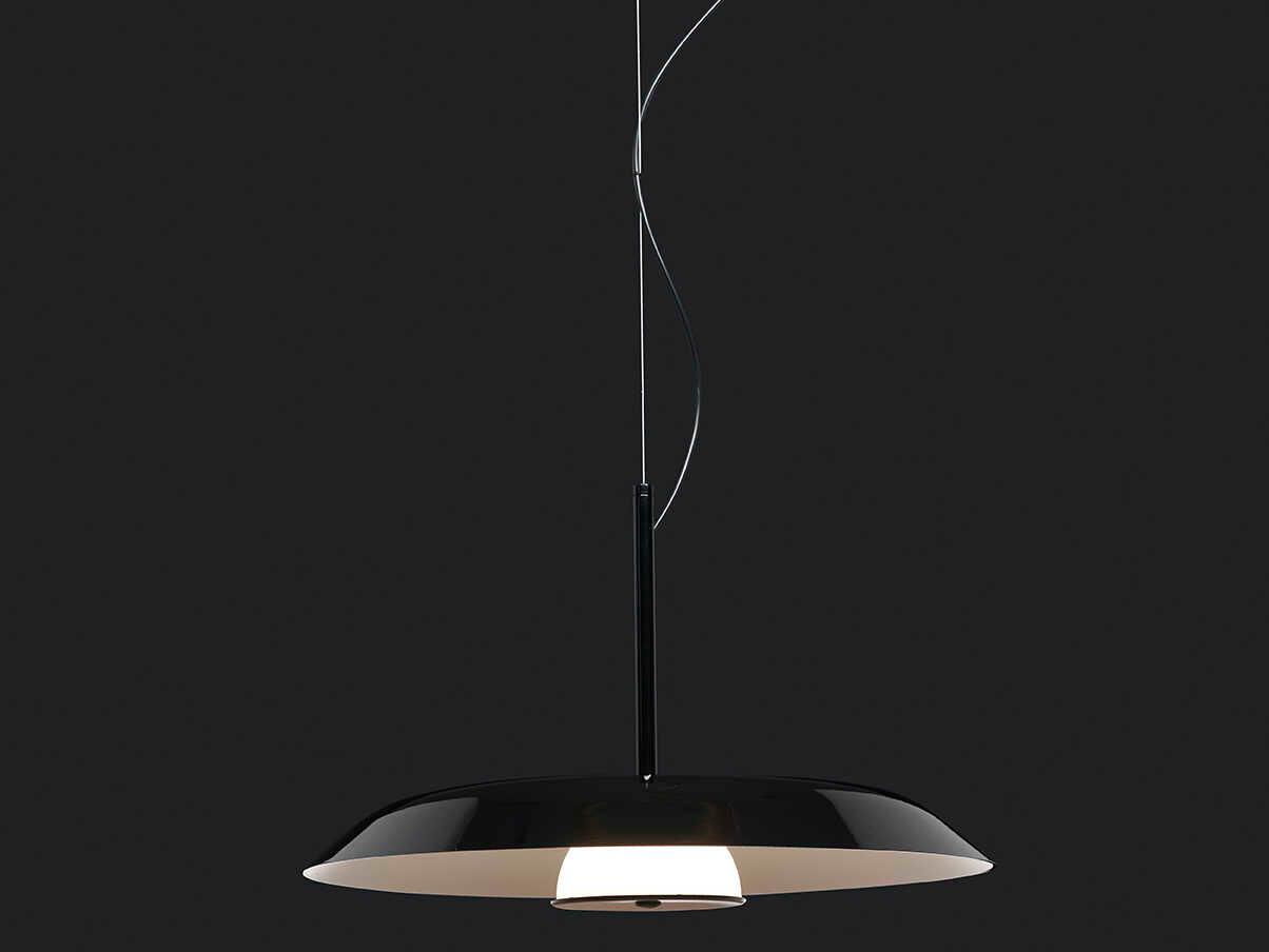 Oluce Iride 1-Light Lacquered Black Pendant
