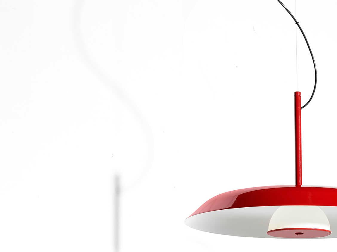 Oluce Iride 1-Light Scarlet Red Pendant
