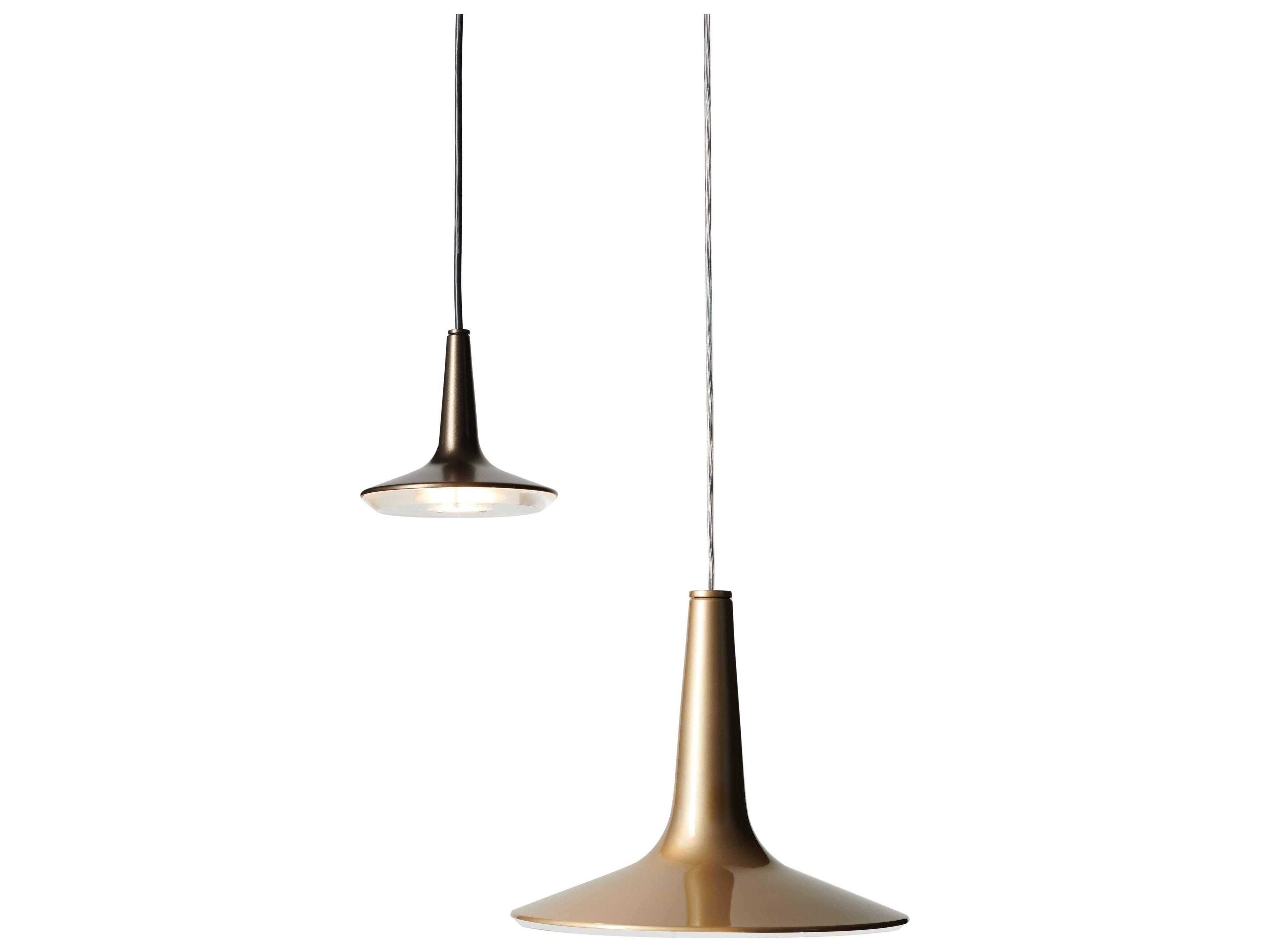 Oluce Kin 1-Light Satin Gold LED Round Mini Pendant
