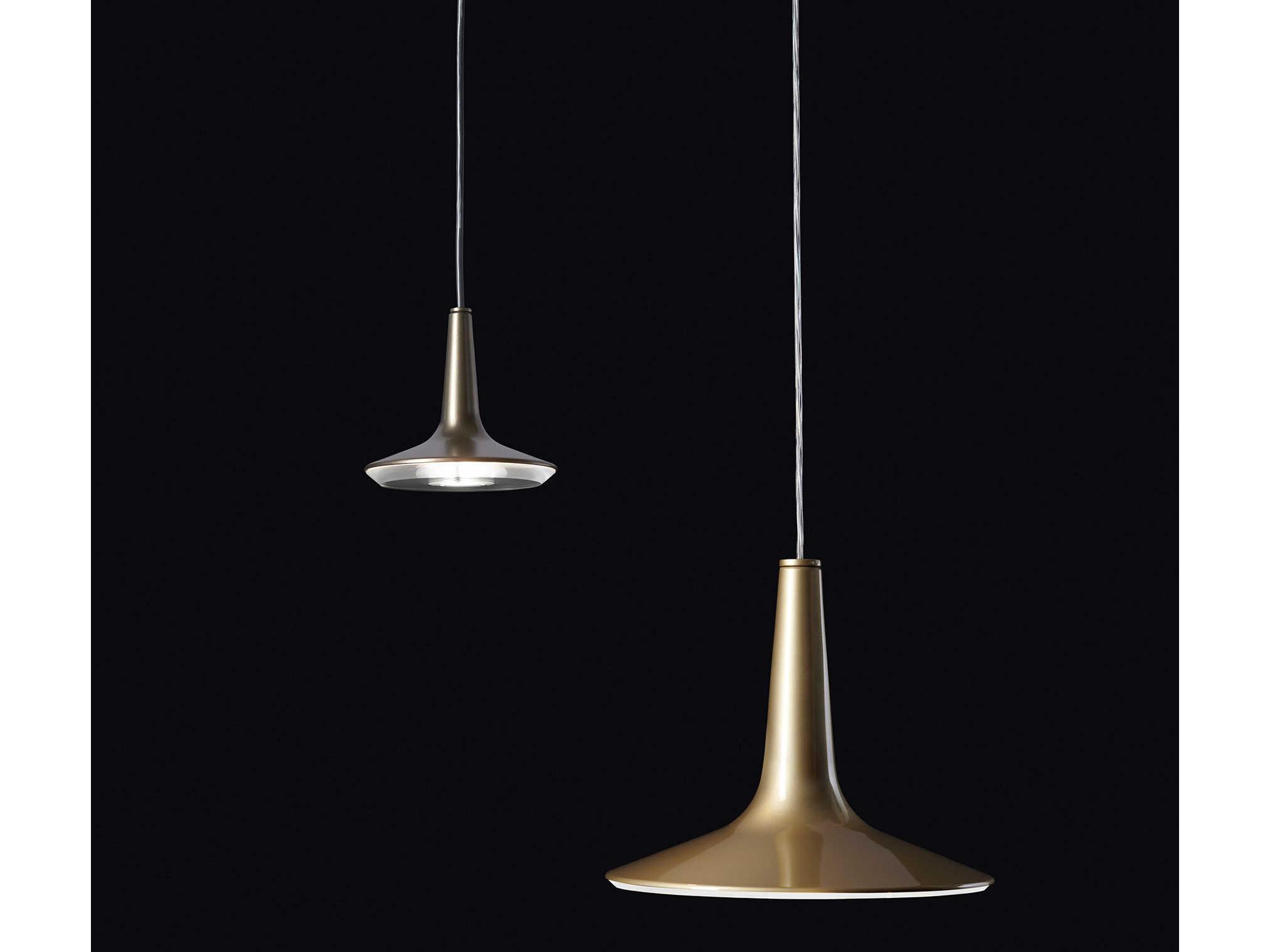 Oluce Kin 1-Light Satin Gold LED Round Mini Pendant