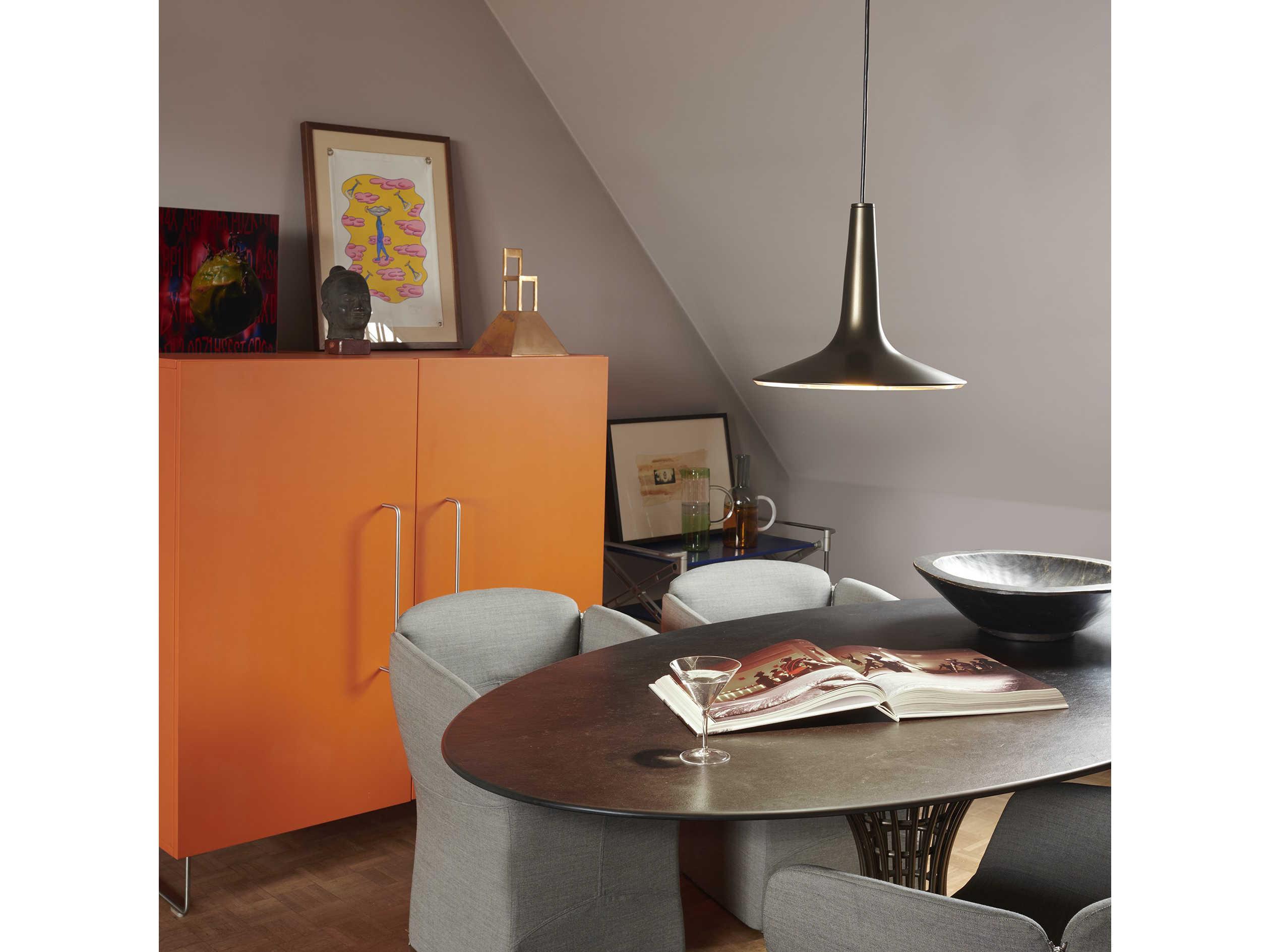 Oluce Kin 1-Light Anodic Bronze LED Round Mini Pendant