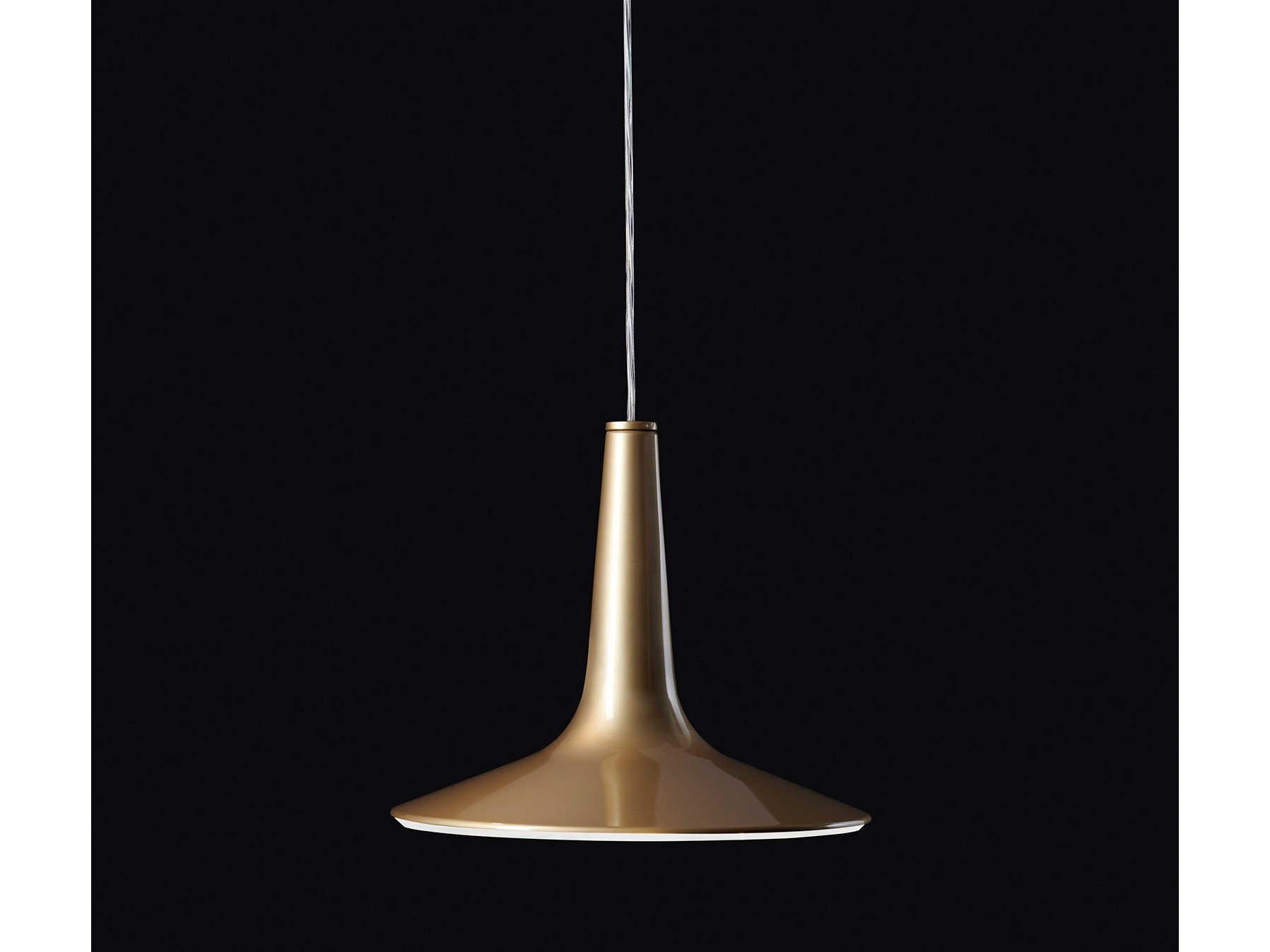 Oluce Kin 1-Light Satin Gold LED Round Mini Pendant