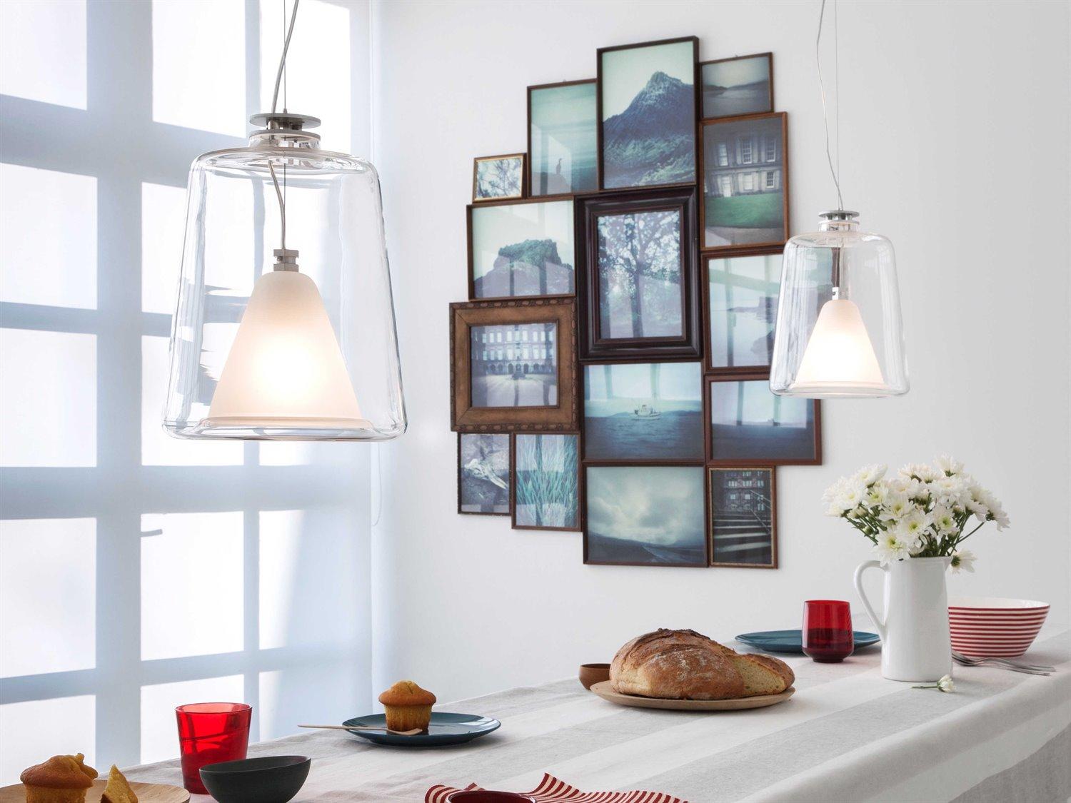 Oluce Lanterna 1-Light Clear Glass Mini Pendant