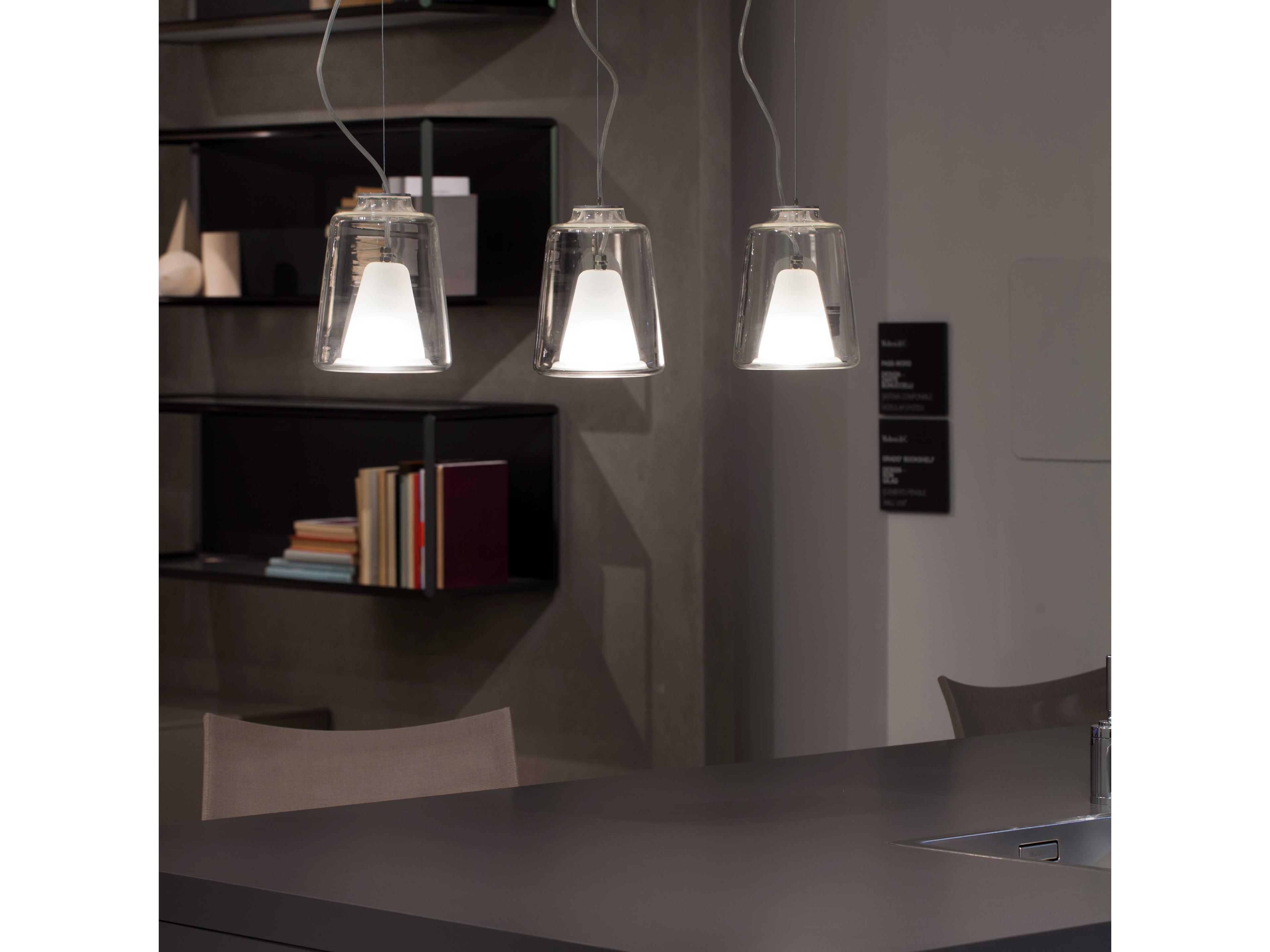 Oluce Lanterna 1-Light Clear Glass Mini Pendant