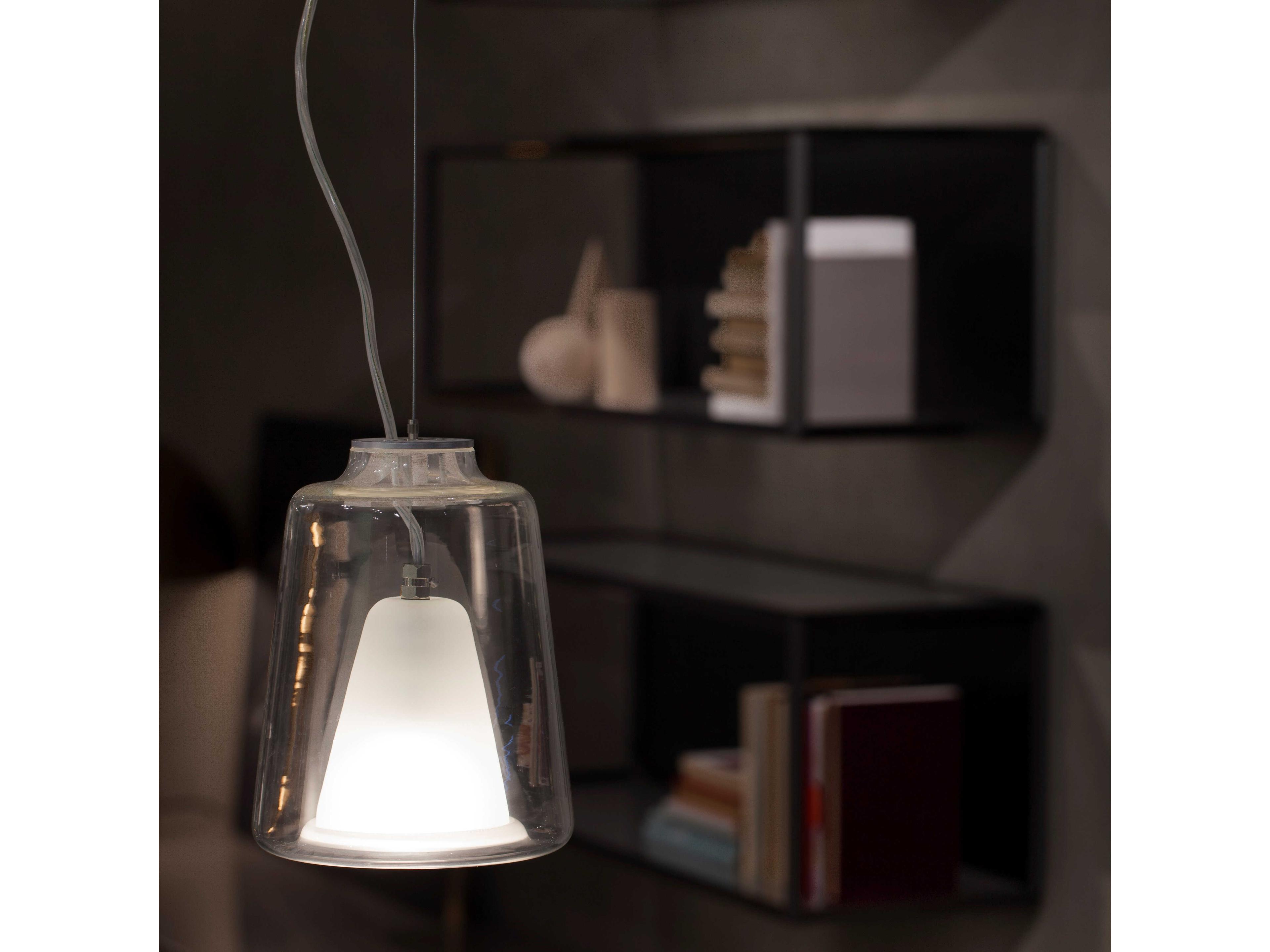 Oluce Lanterna 1-Light Clear Glass Mini Pendant