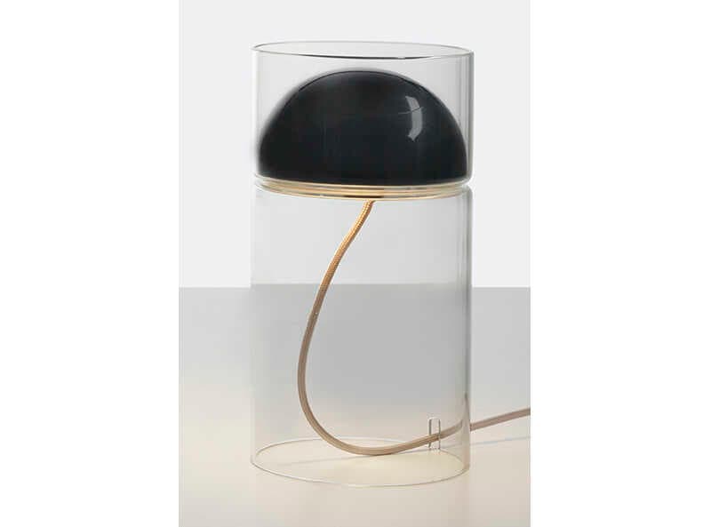 Oluce Medusa Lacquered Black Table Lamp