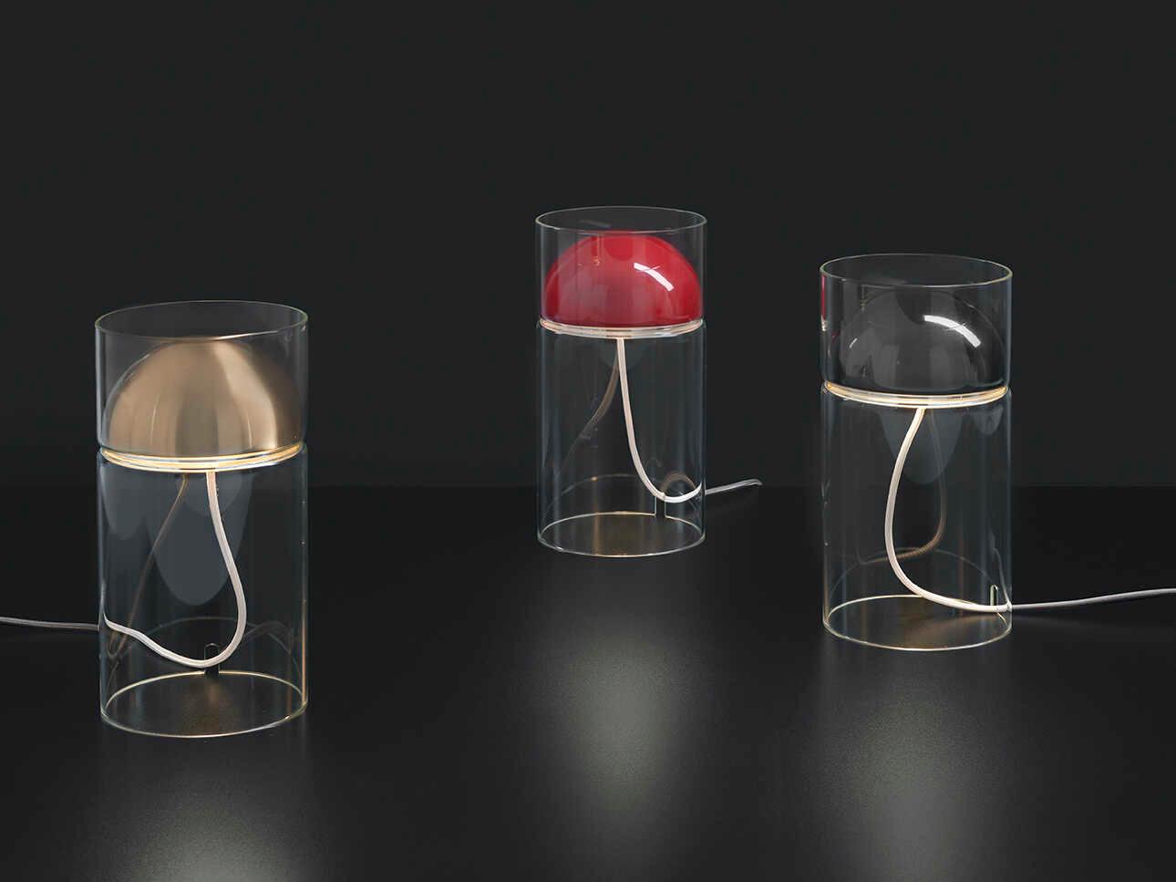 Oluce Medusa Lacquered Black Table Lamp