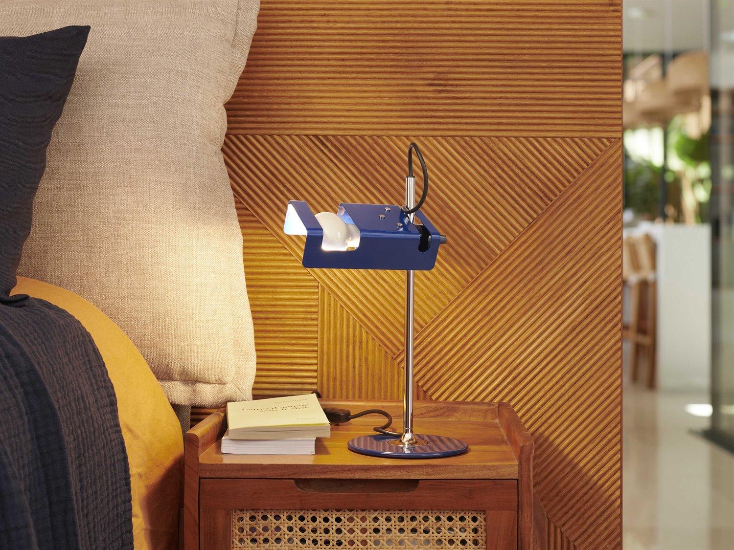 Oluce Spider Lacquered Blue Desk Lamp