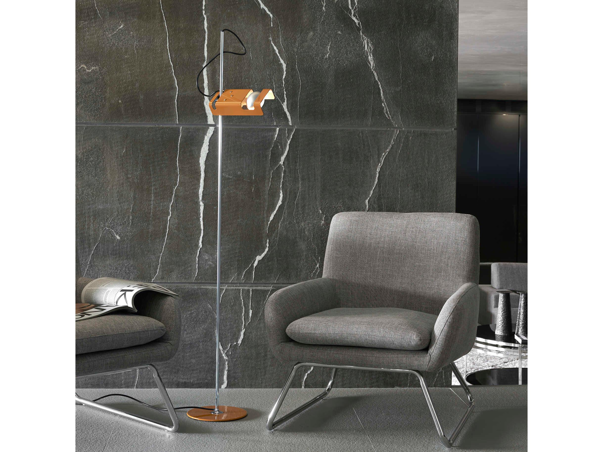 Oluce Spider Lacquered Yellow Floor Lamp