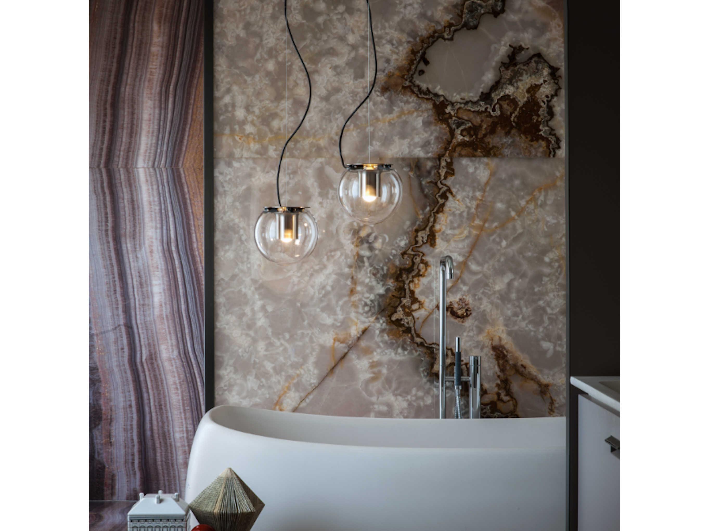 Oluce The Globe 1-Light Anodic Bronze Glass Mini Pendant