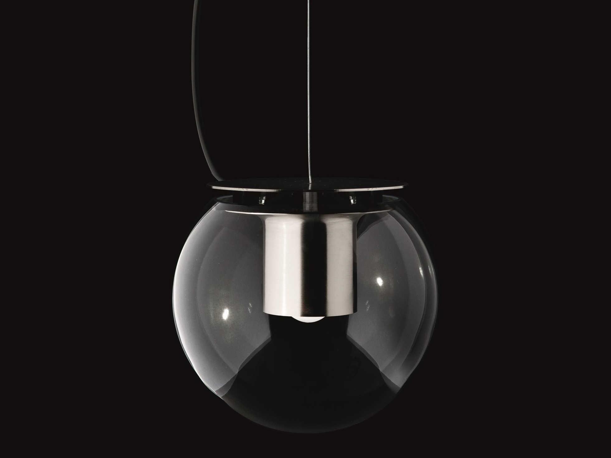 Oluce The Globe 1-Light Satin Nickel Glass Round Mini Pendant