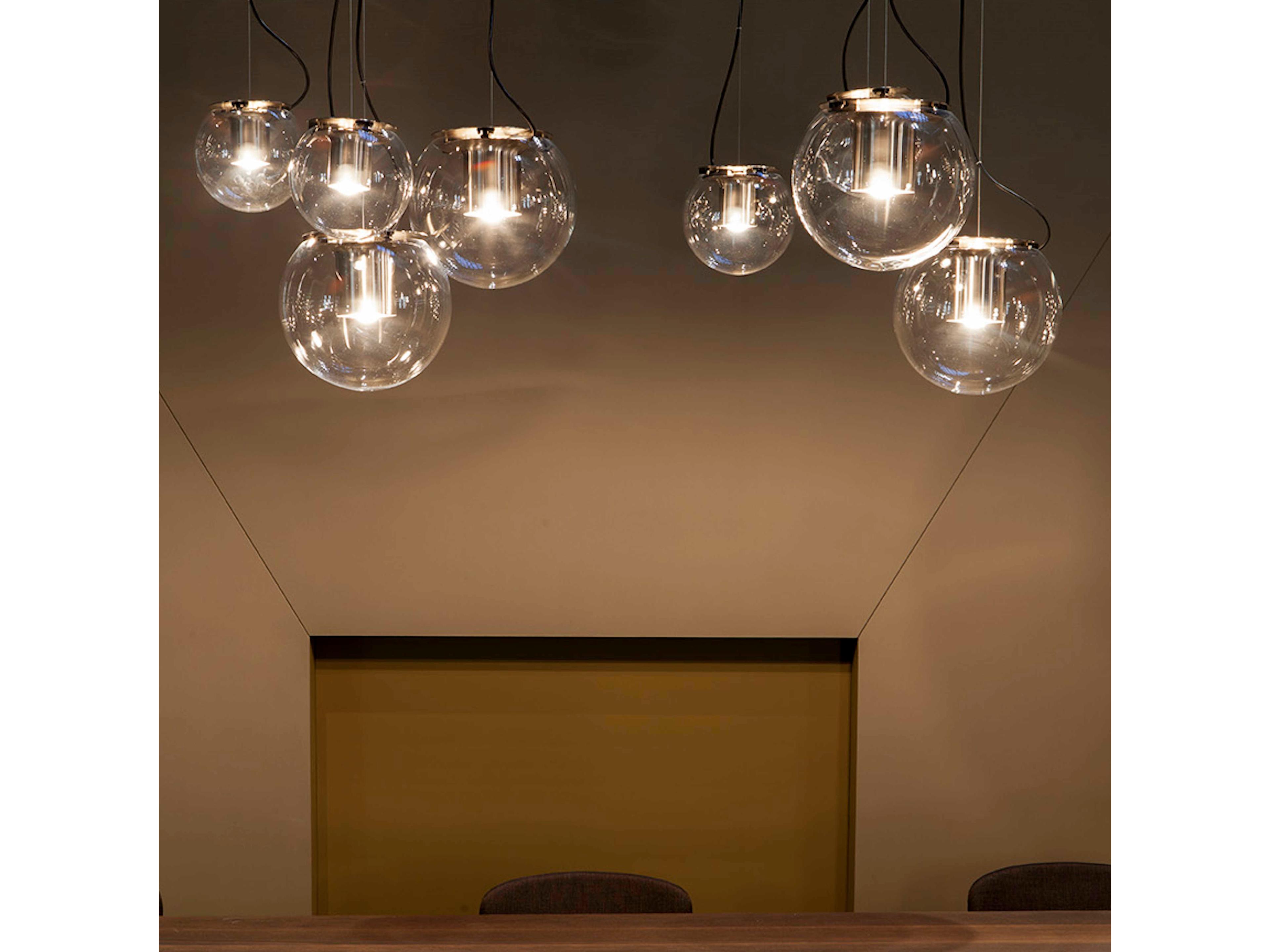 Oluce The Globe 1-Light Satin Nickel Glass Mini Pendant