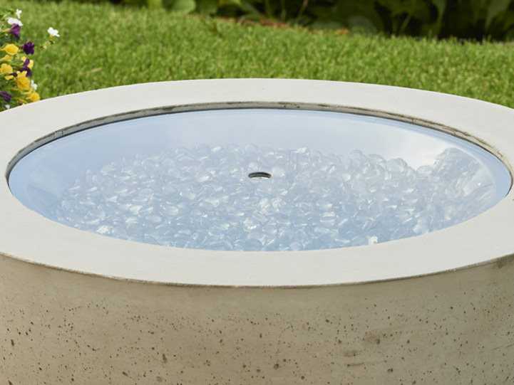 Outdoor Greatroom Grey Tempered Glass 12'' Round Burner Cover