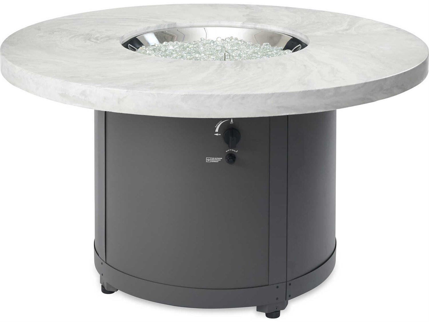 Outdoor Greatroom Beacon Aluminum Graphite Grey Round Chat Height Fire Pit Table