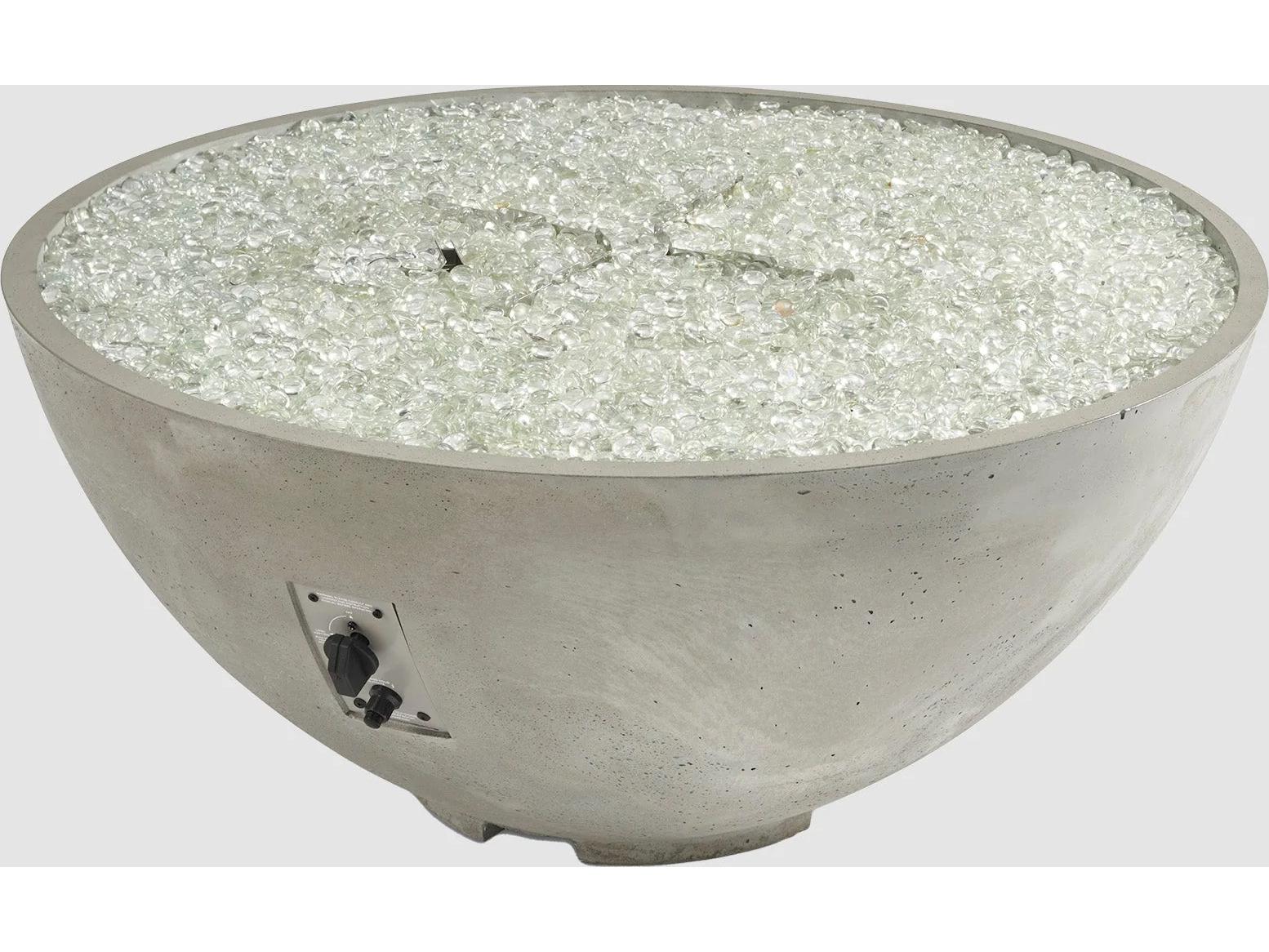 Outdoor Greatroom Cove Edge Natural Grey Round Gas Fire Pit Bowl with Direct Spark Ignition NG