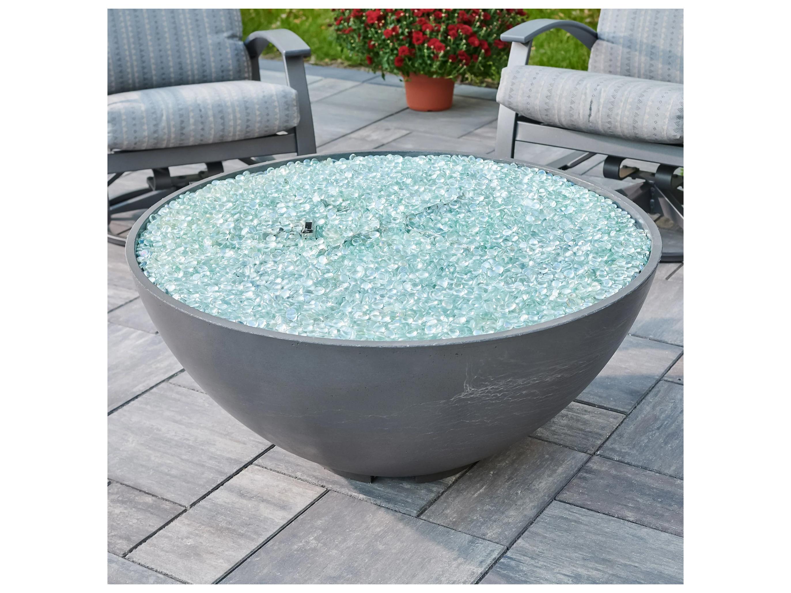 Outdoor Greatroom Cove Edge Midnight Mist Round Gas Fire Pit Bowls