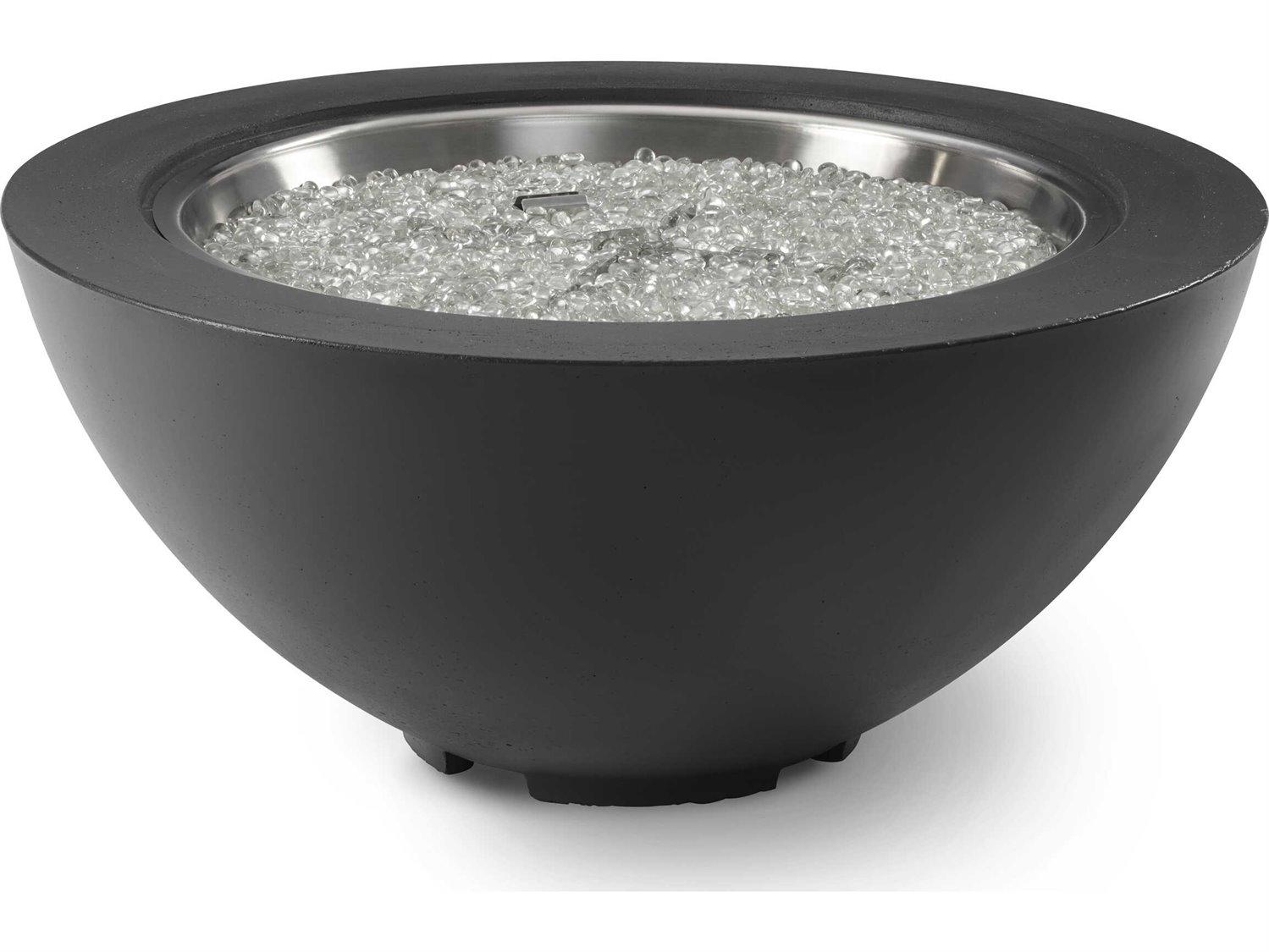 Outdoor Greatroom Cove Concrete Midnight Mist Round Gas Fire Pit Bowl