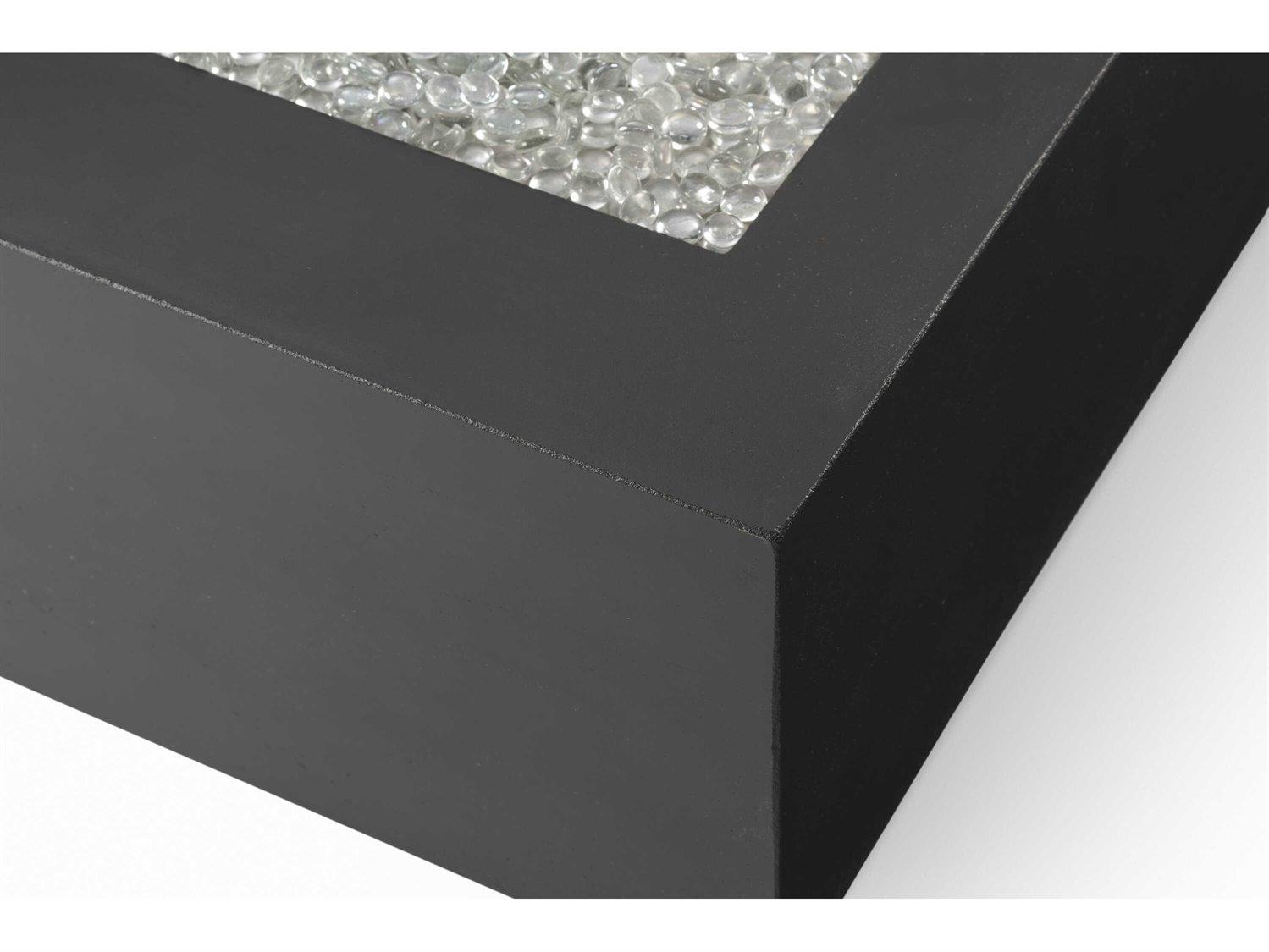 Outdoor Greatroom Cove Concrete Midnight Mist Rectangular Linear Gas Fire Pit Table