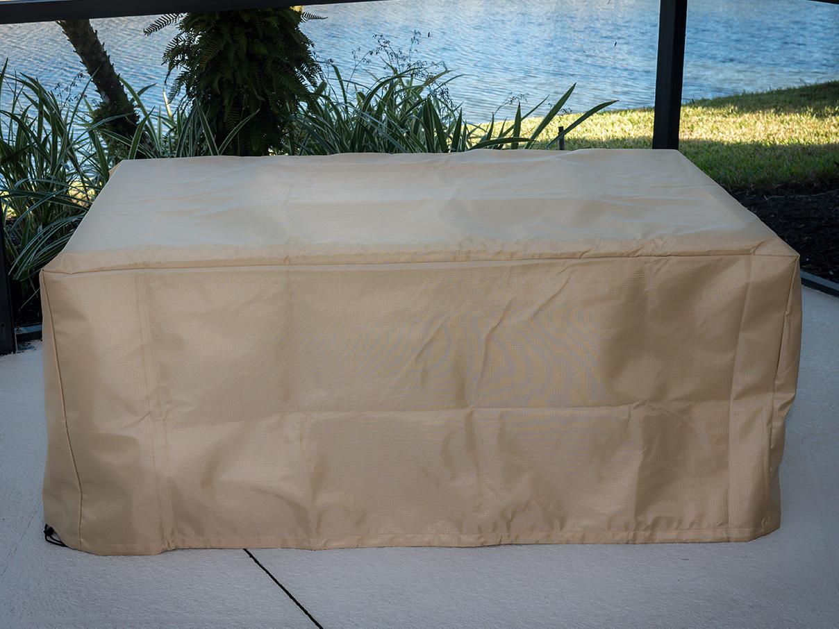 Outdoor Greatroom Rectangular Tan Protective Cover for Alcott Fire Pit Table