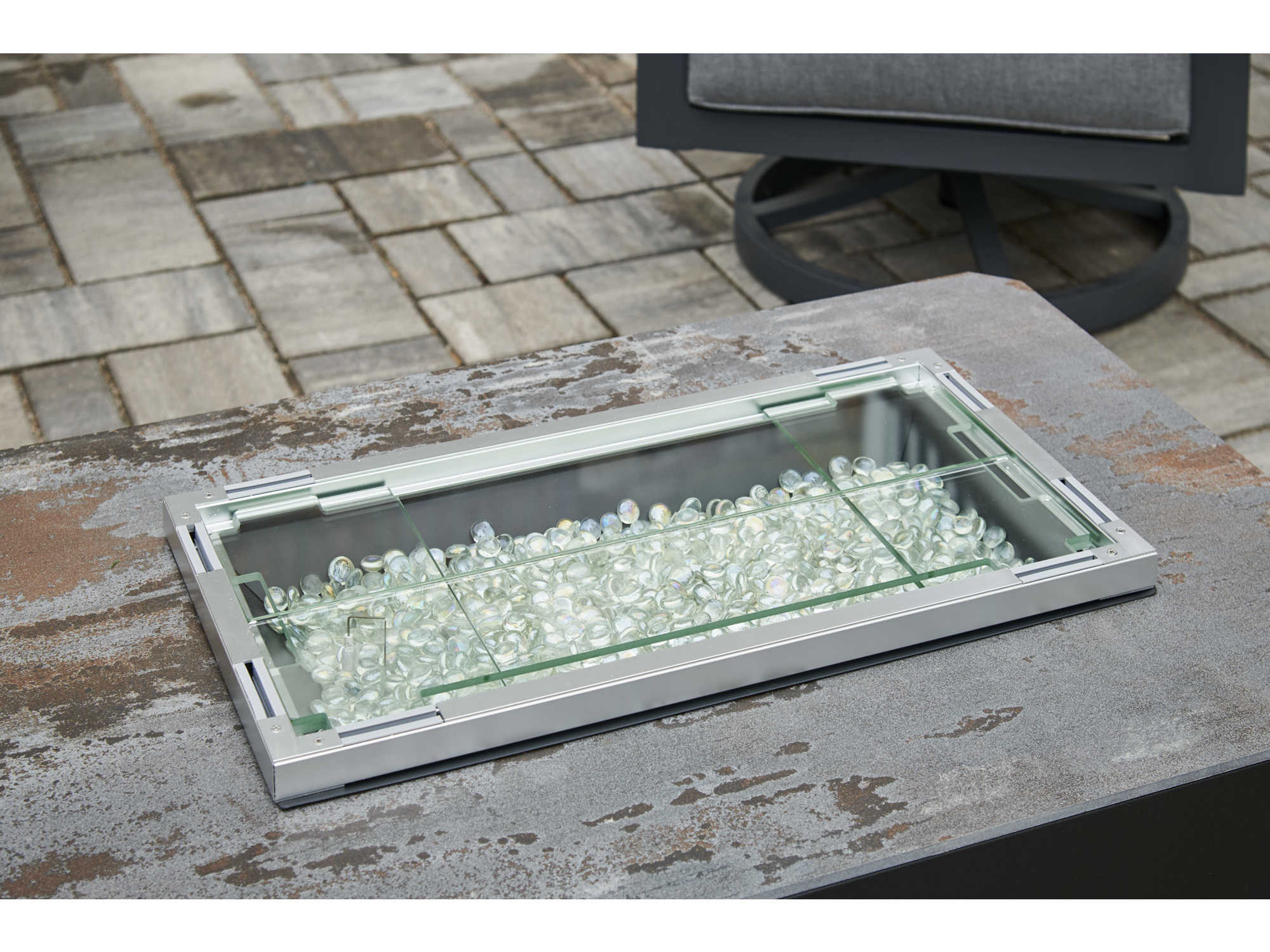 Outdoor Greatroom Tempered Glass 24''W x 12''D Rectangular Folding Wind Guard