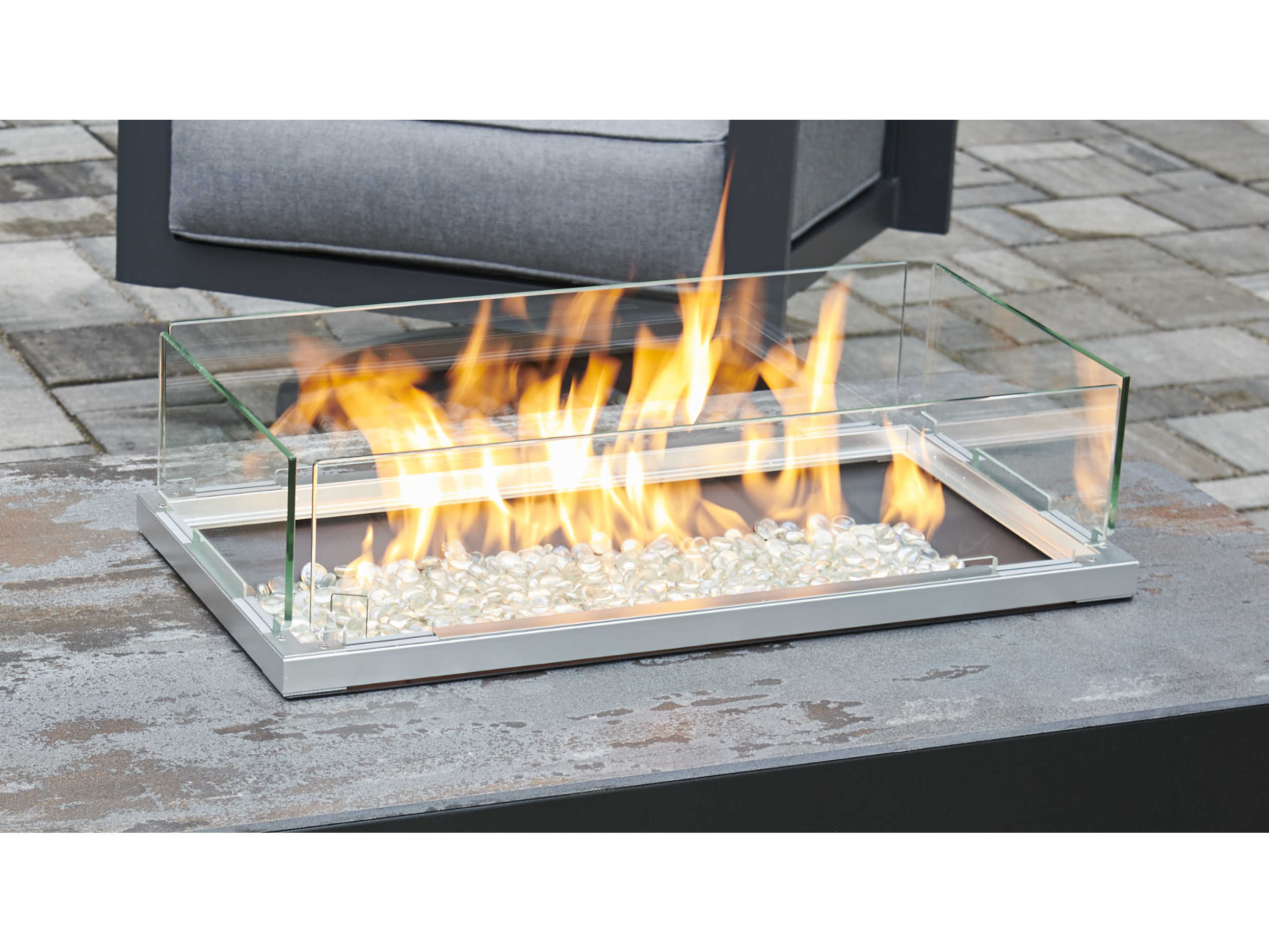 Outdoor Greatroom Tempered Glass 24''W x 12''D Rectangular Folding Wind Guard