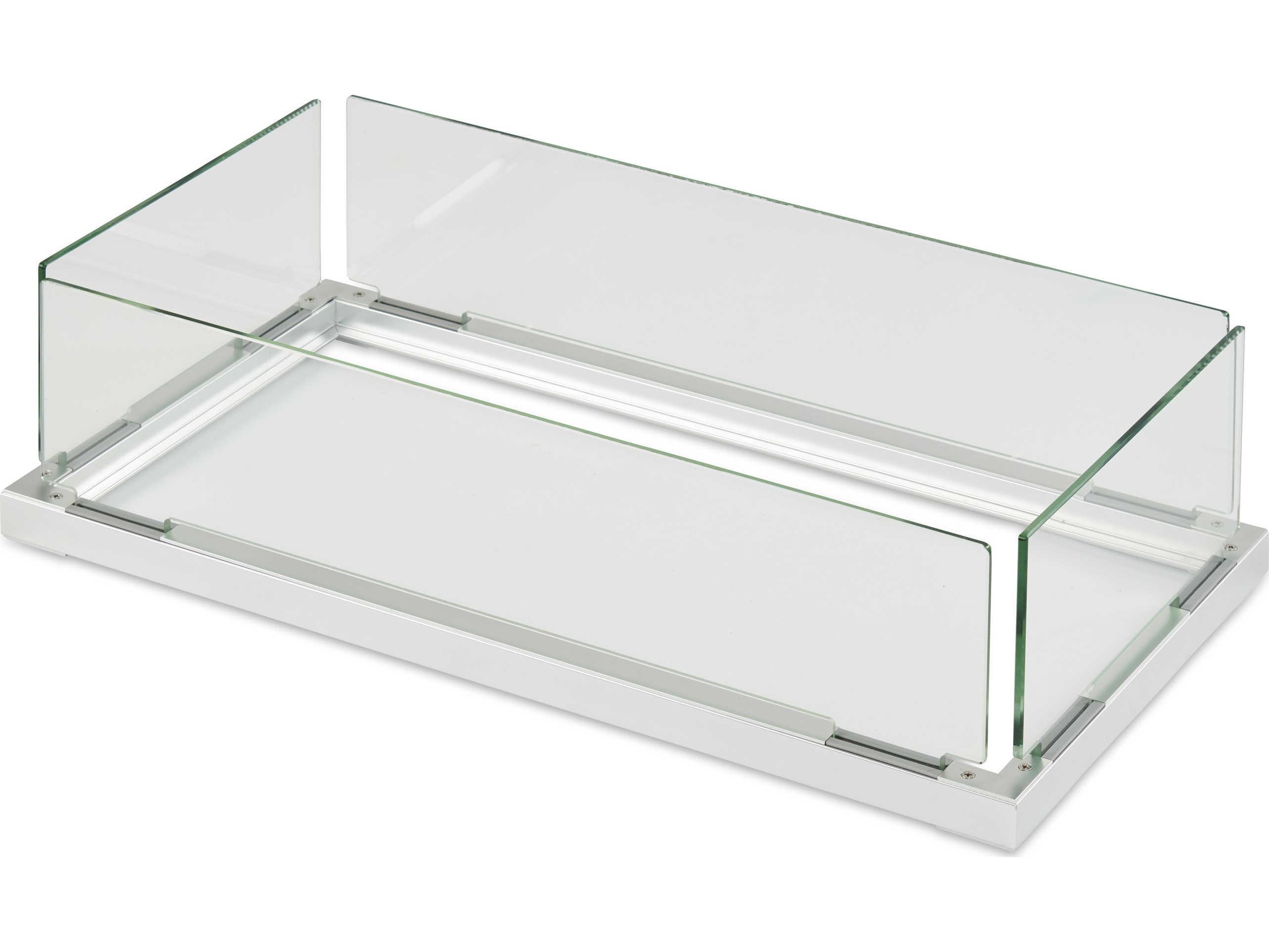 Outdoor Greatroom Tempered Glass 24''W x 12''D Rectangular Folding Wind Guard