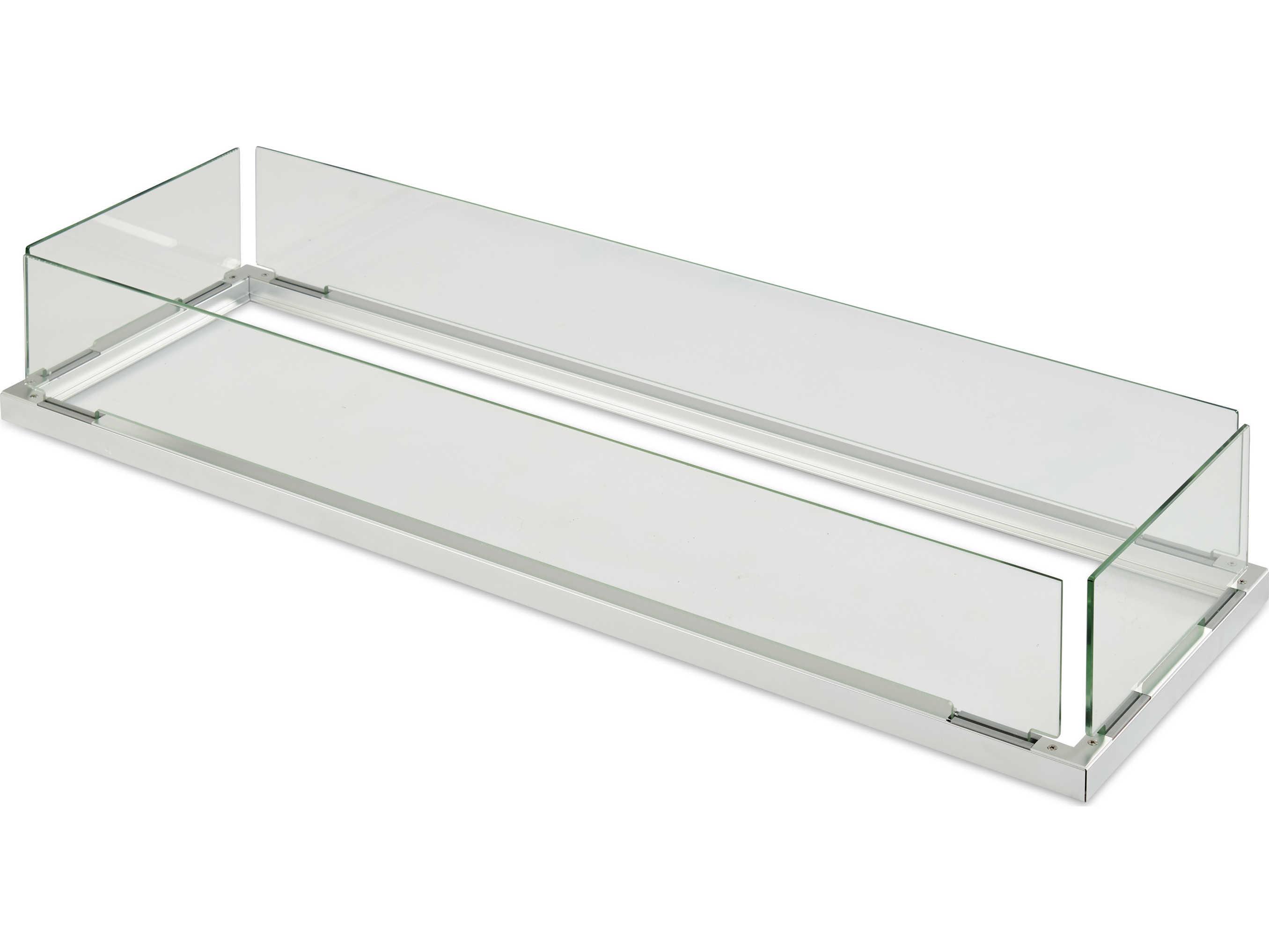 Outdoor Greatroom Tempered Glass 42''W x 12''D Rectangular Folding Wind Guard